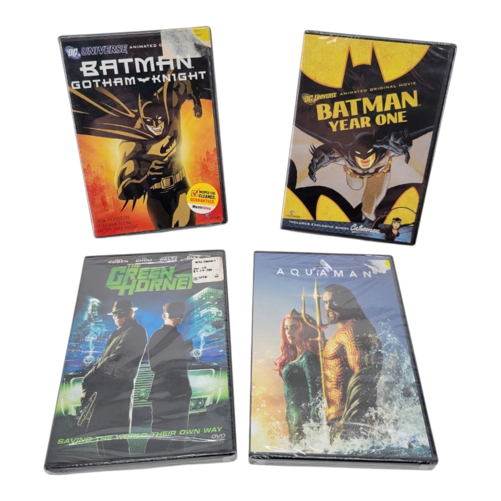 DC Superhero DVD Bundle 4 Movies: Aquaman, Batman, Green Hornet