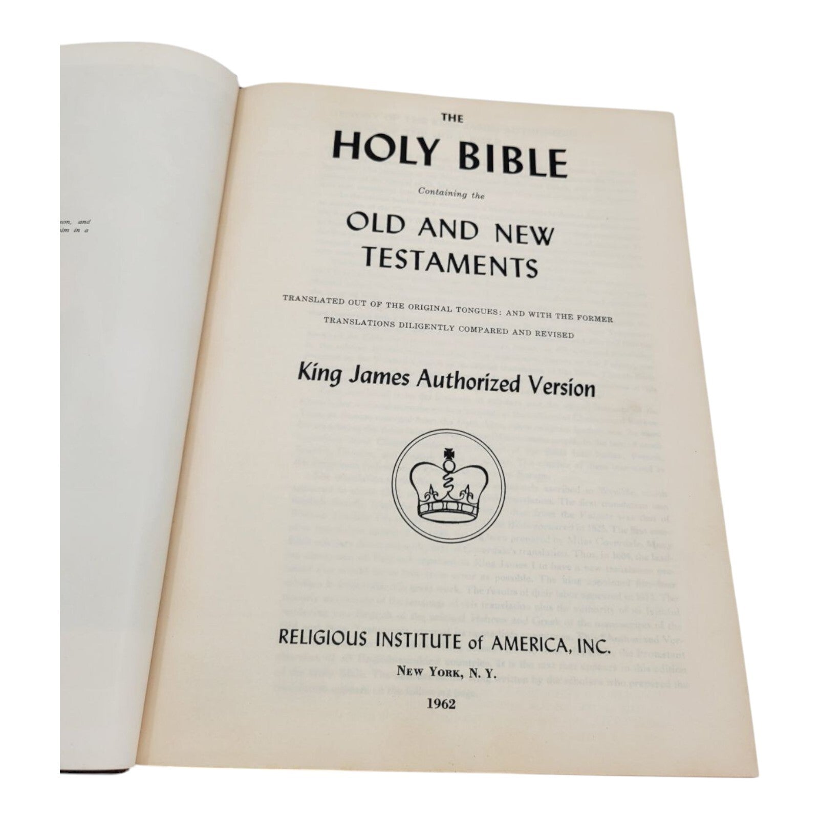Holy Bible King James Version 1962 Red Cover Religious Institute of America