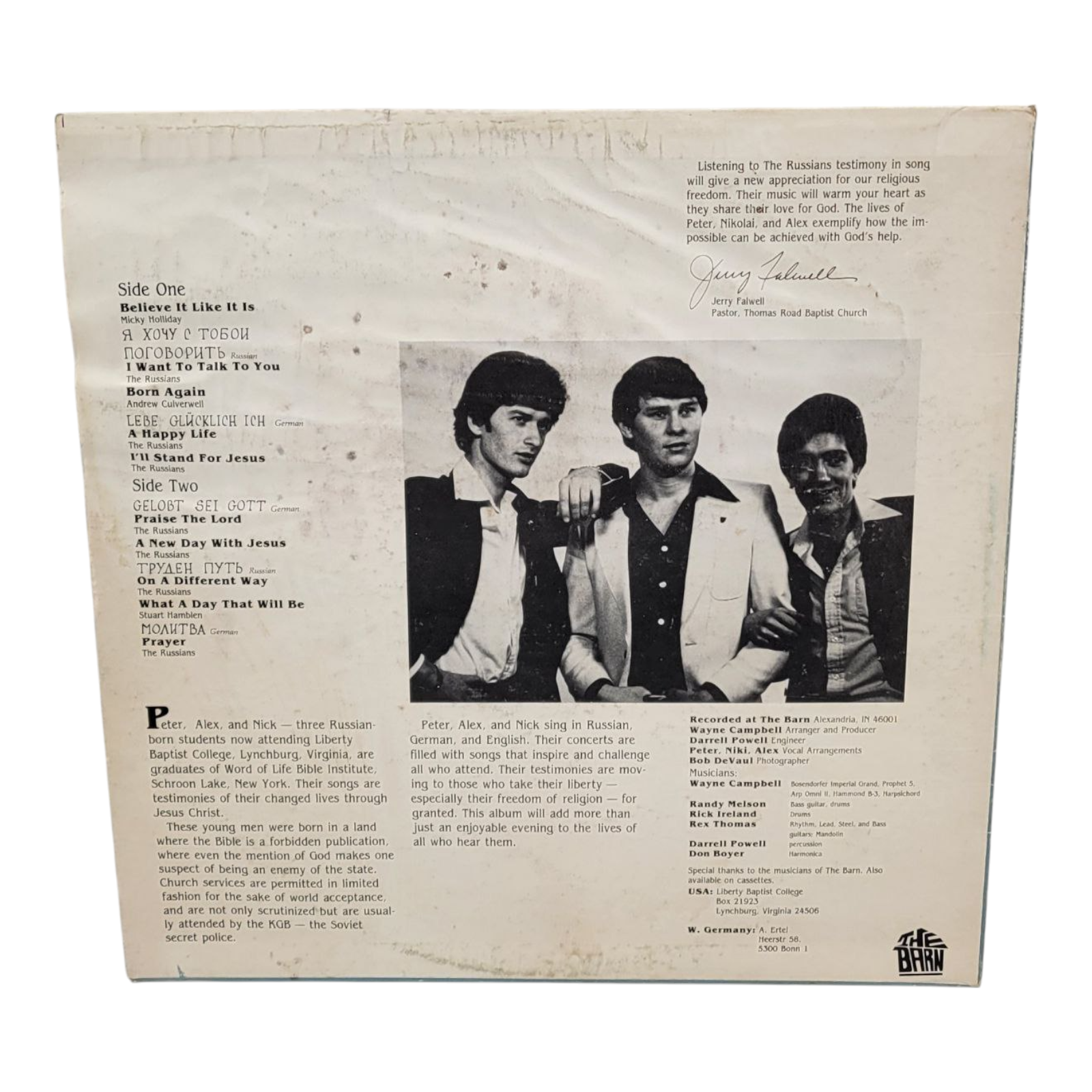 The Russians Vinyl LP Christian Gospel Record Album The Barn BN 1026