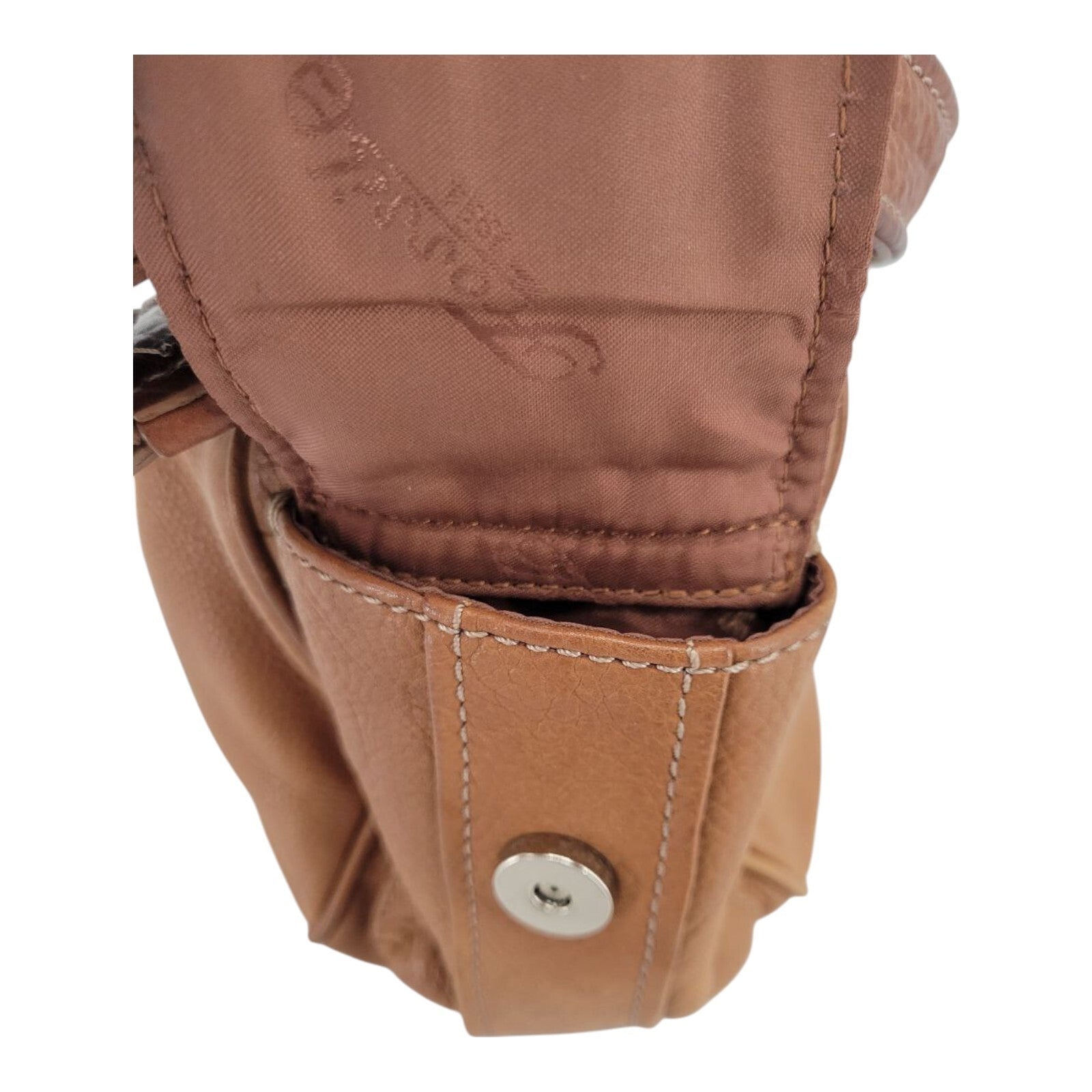 Fossil 75082 Womens Brown Leather Adjustable Strap Drawstring Shoulder Handbag