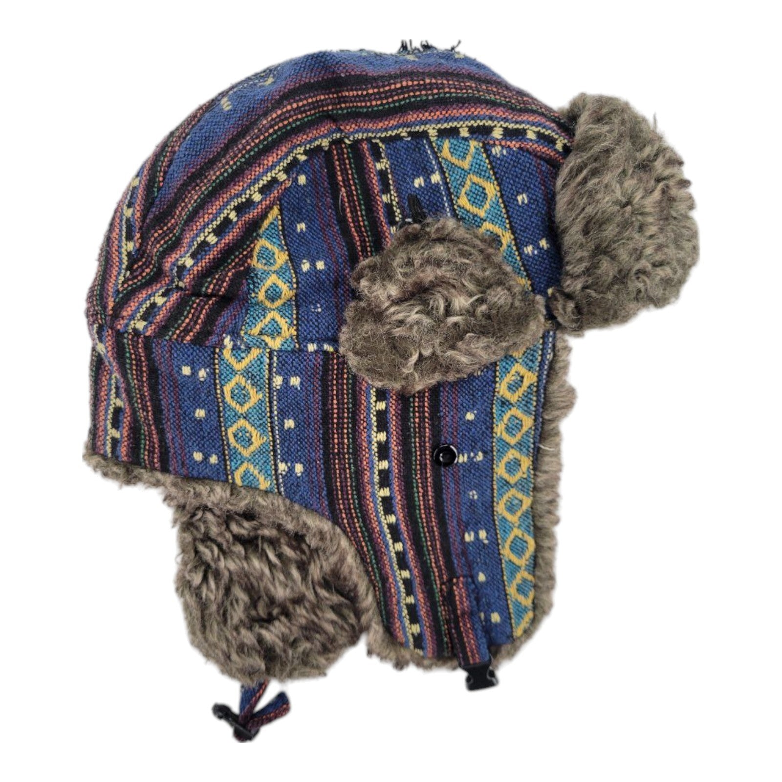 KB Ethos Multicolor Trapper Hat Faux Fur Lining Winter Ear Flap One Size