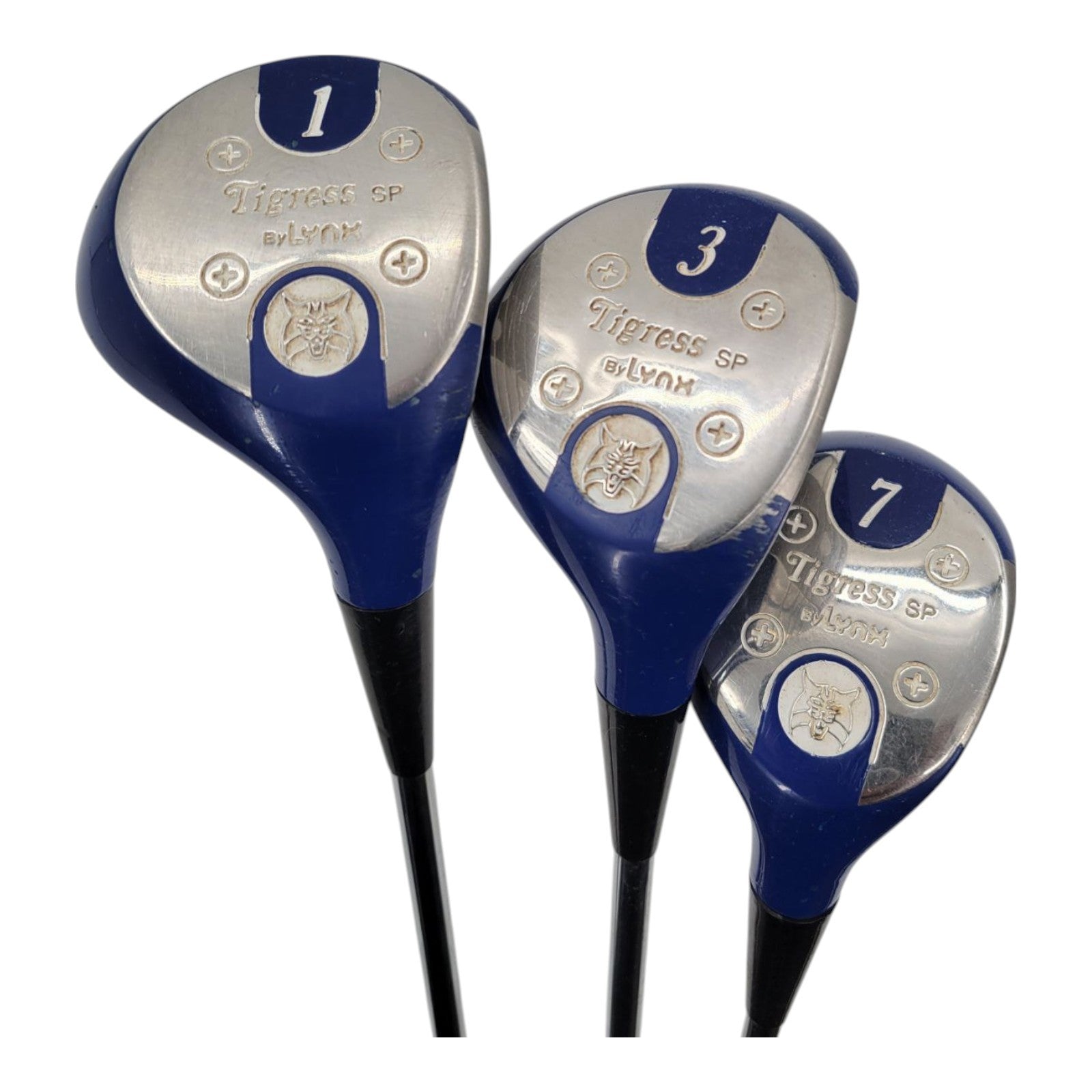 Lynx Tigress Ladies Golf Club Driver 3 7 Woods RH Steel Shafts Original Grips