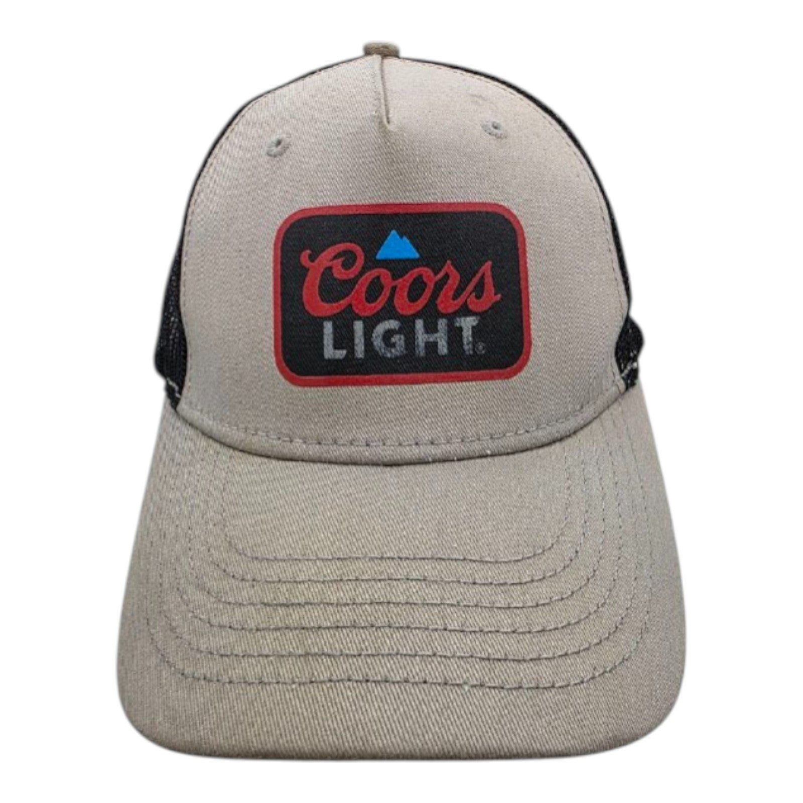 Coors Light Beer H3 Headwear Trucker Hat Beige Black Mesh Snapback Adjustable