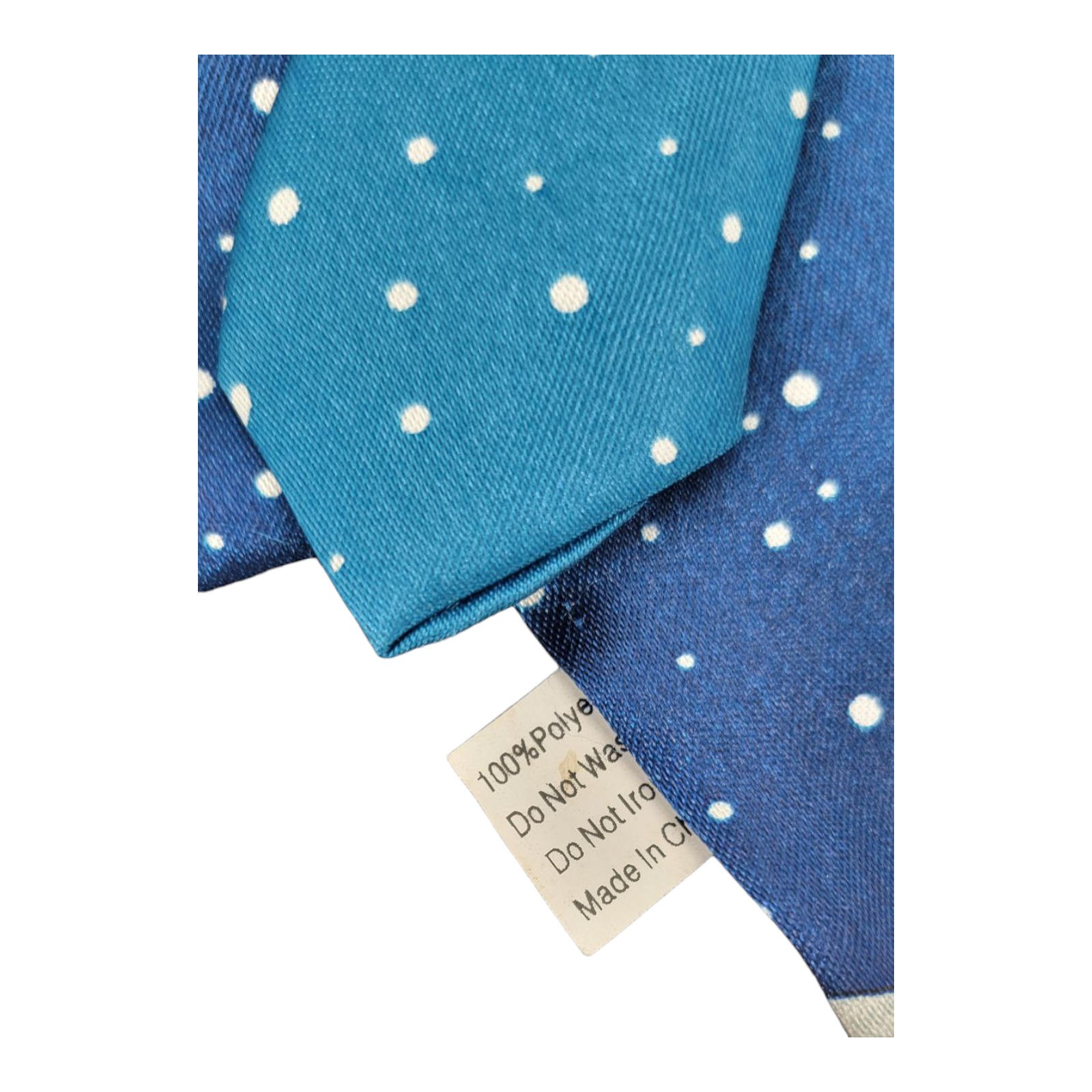 FUNTYME Mens Christmas Holiday Snowman Blue White Polka Dot Neck Tie
