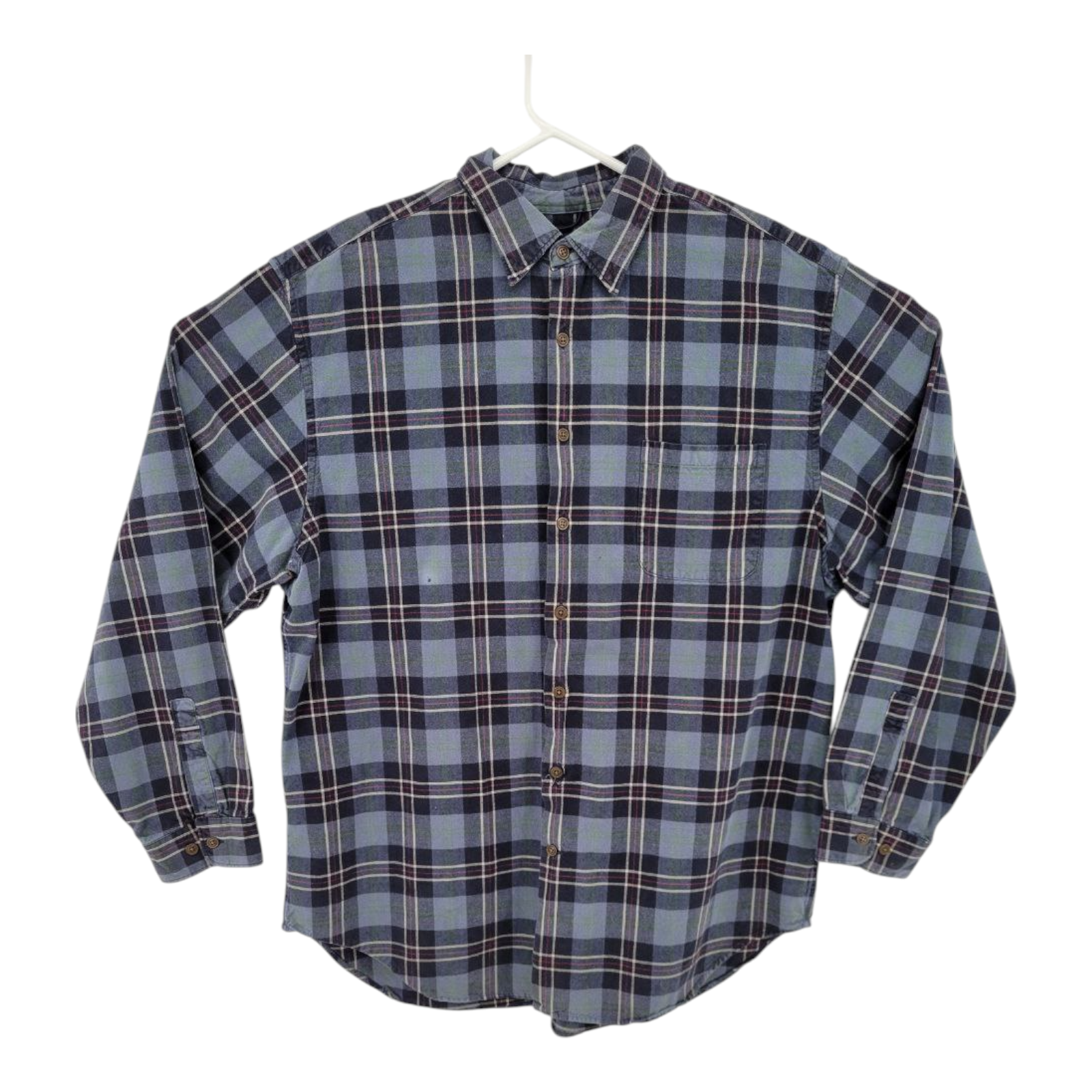 Gap Mens Blue Plaid Flannel Long Sleeve Shirt Size XXL