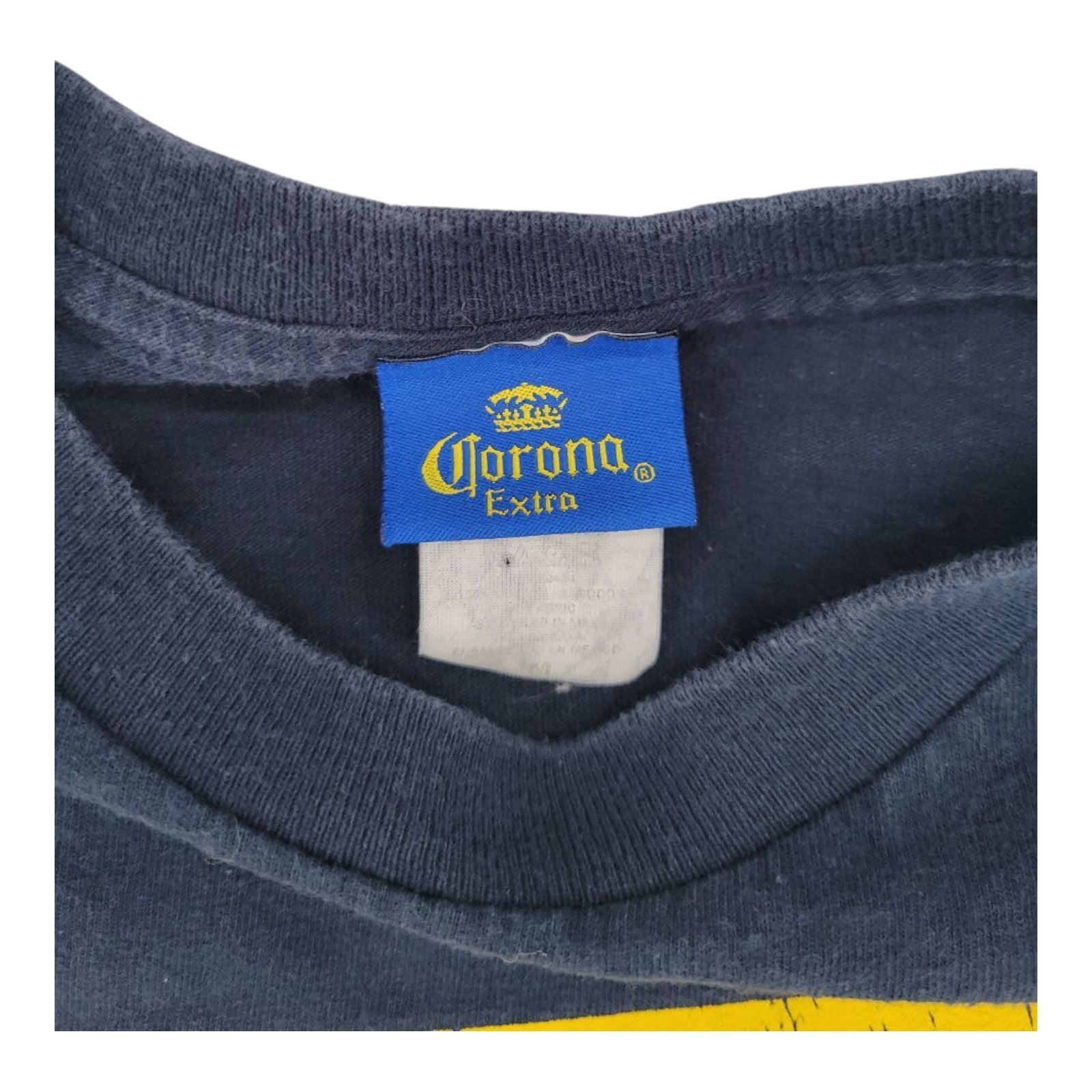 Corona Extra Mens Navy Blue T-Shirt Graphic Beer Logo Distressed Print M