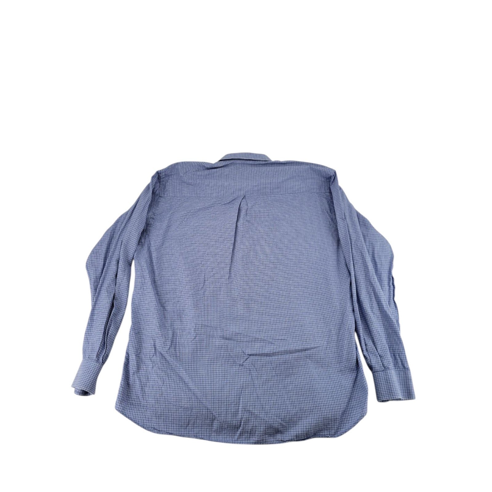 Ike Behar Men's Dress Shirt 16.5 36 Blue Check Long Sleeve Button Front