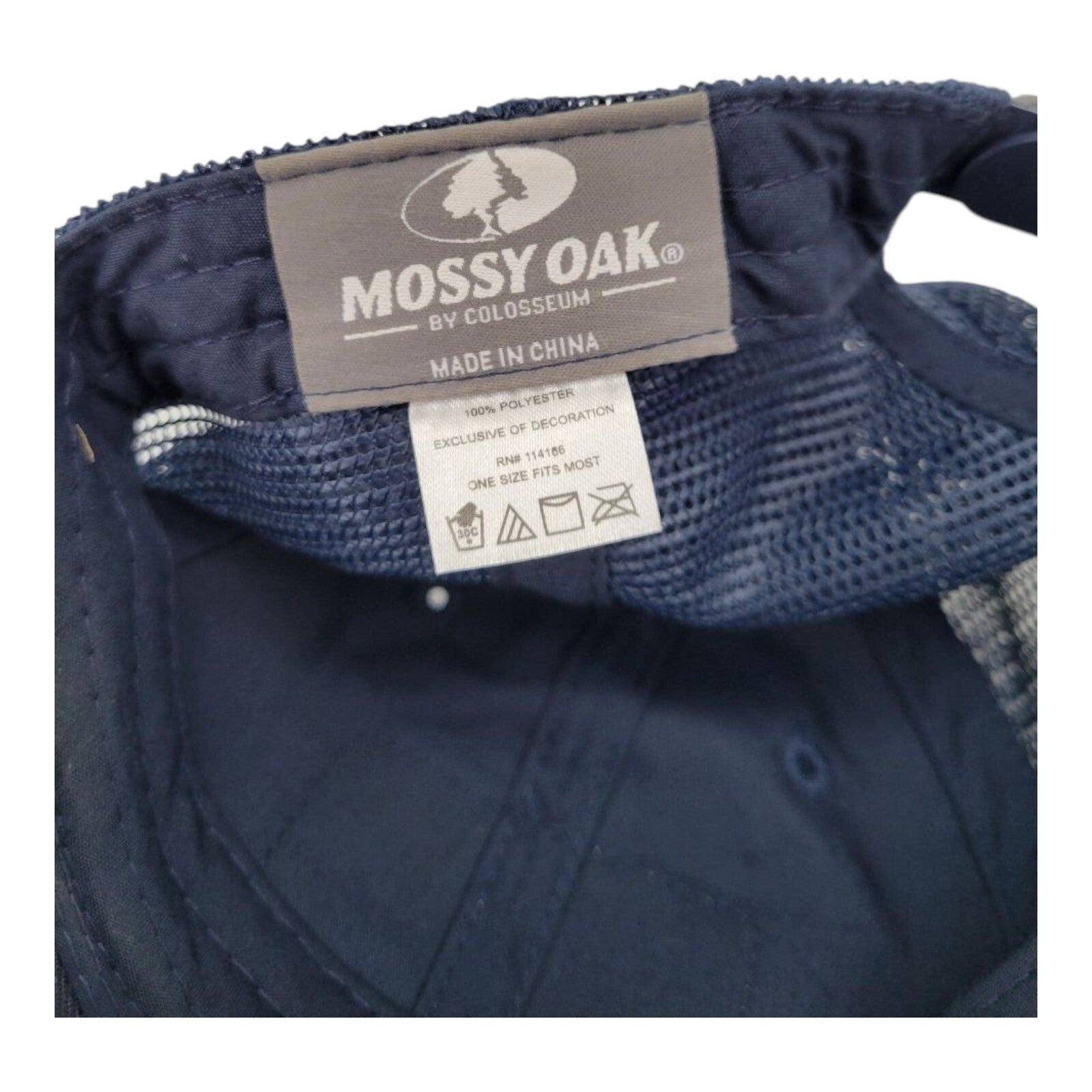Mossy Oak by Colosseum Navy Blue Mesh Trucker Snapback Hat One Size
