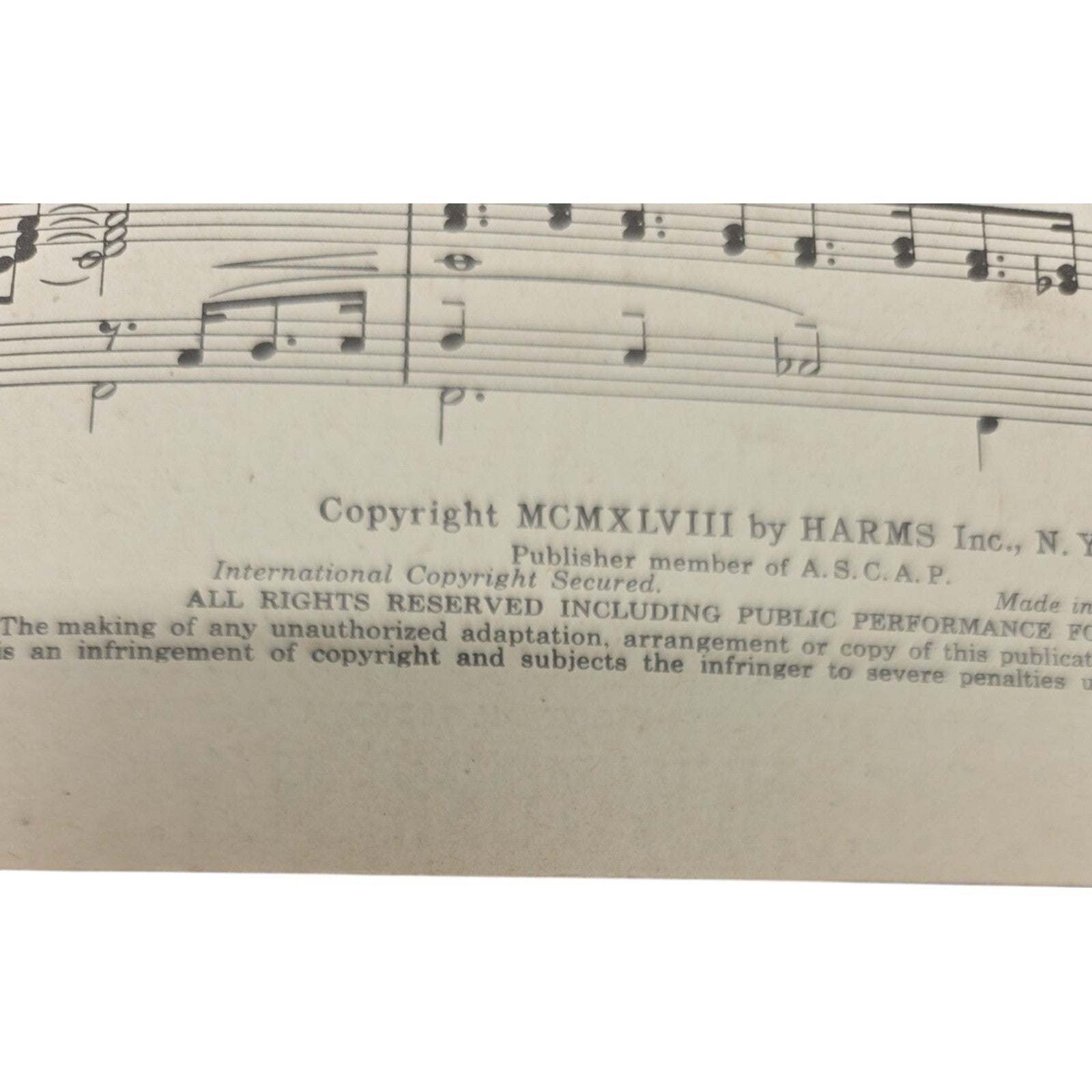 Ev'ry Day I Love You Vintage Sheet Music from Two Guys From Texas 1948 Harms