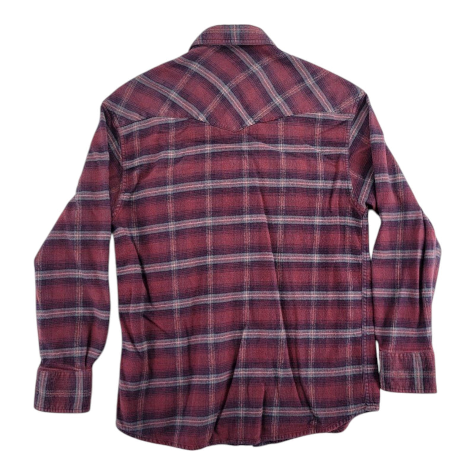 Gallop Men's Red Plaid Western Pearl Snap Flannel Shirt Size M