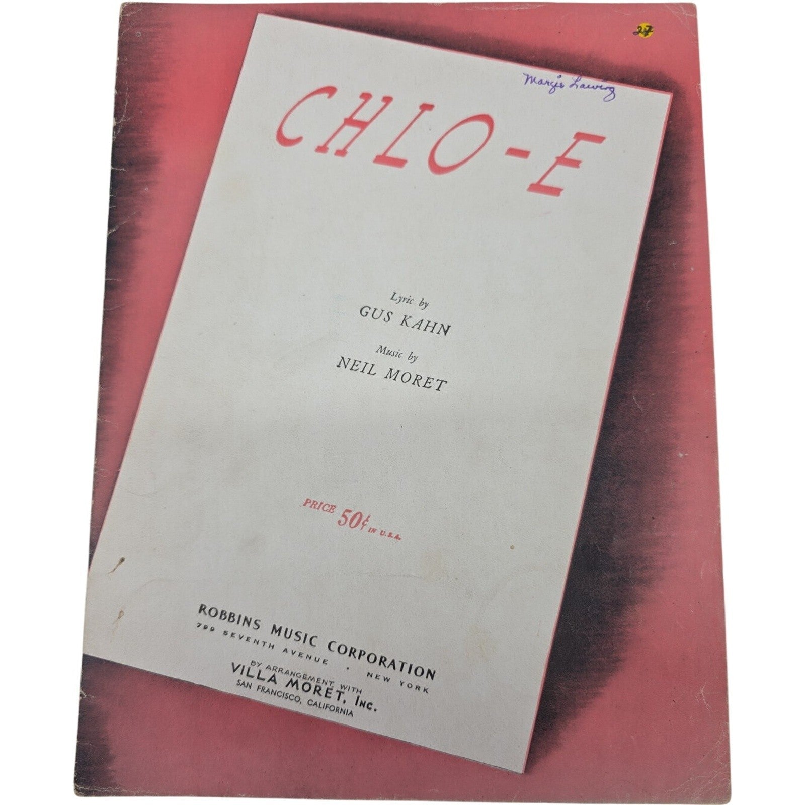 1927 Vintage Chlo-E Song of the Swamp Sheet Music