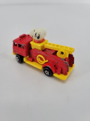 Vintage SNOOPY Mini Diecast Fire Truck Freewheeling Action Aviva 1966 Hong Kong