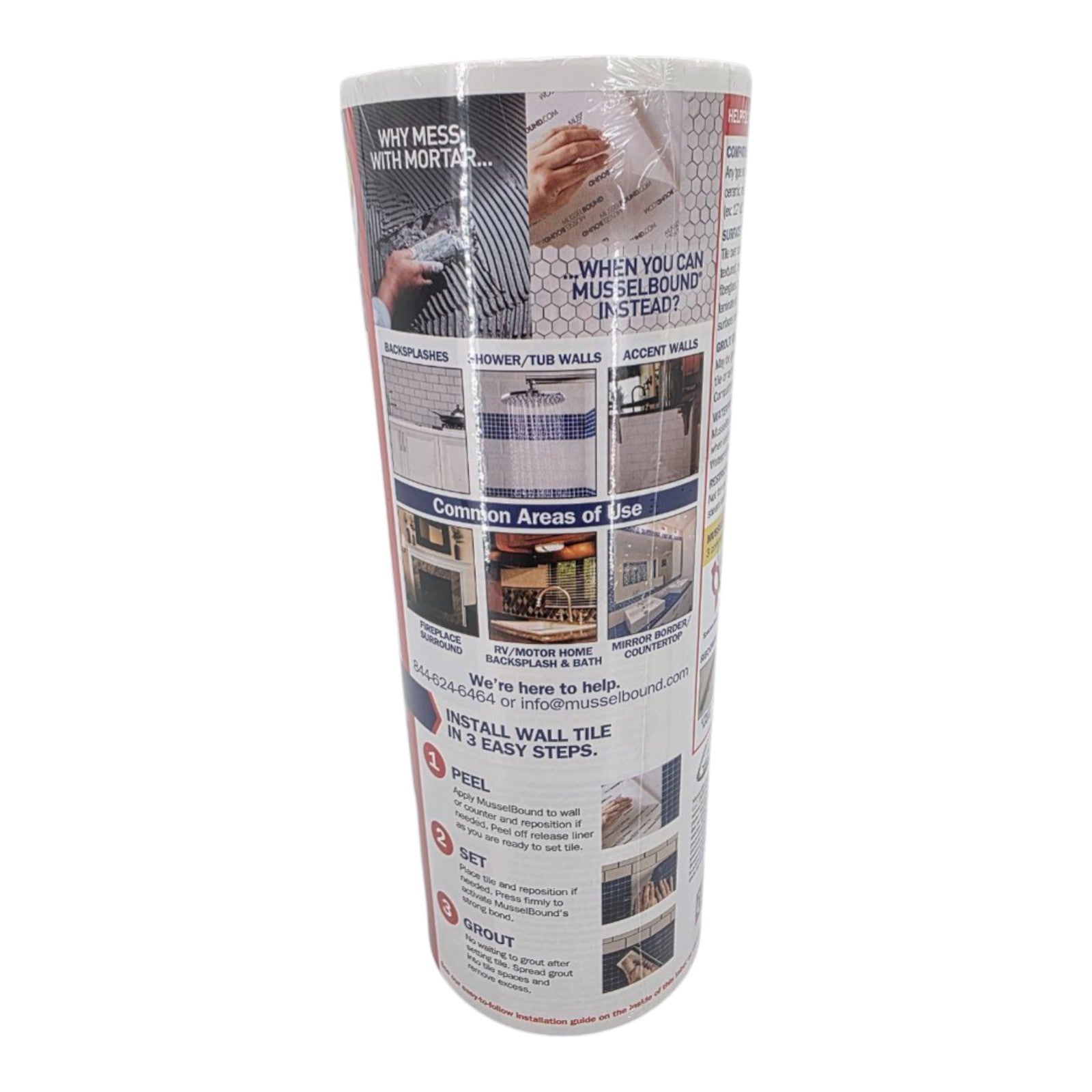 MusselBound Double Sided Adhesive Tile Mat with Tile Spacers 15 Sq Ft Coverage