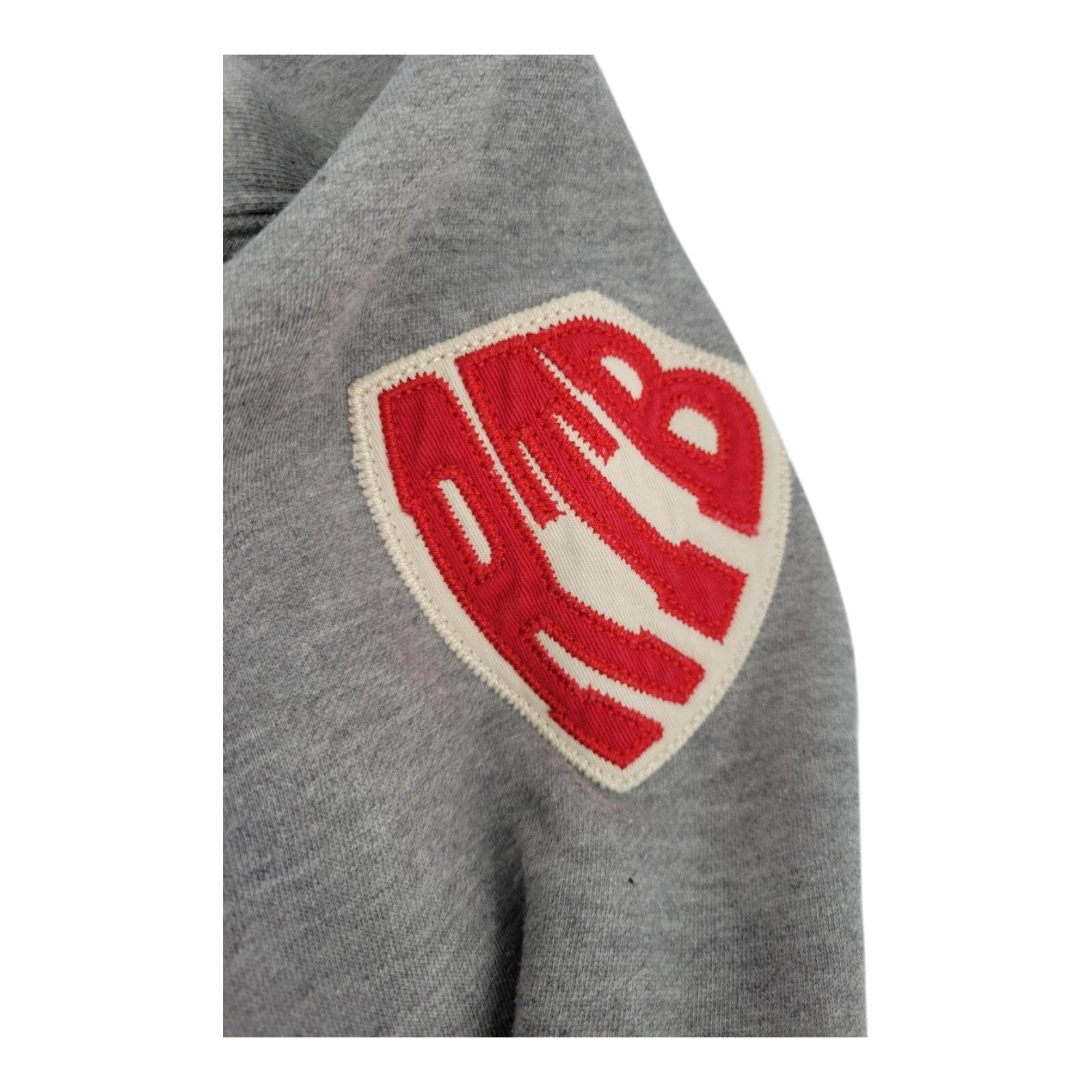 Red Tag Brand Bear Patch USA Flag Graphic Gray Sweatshirt 46x26