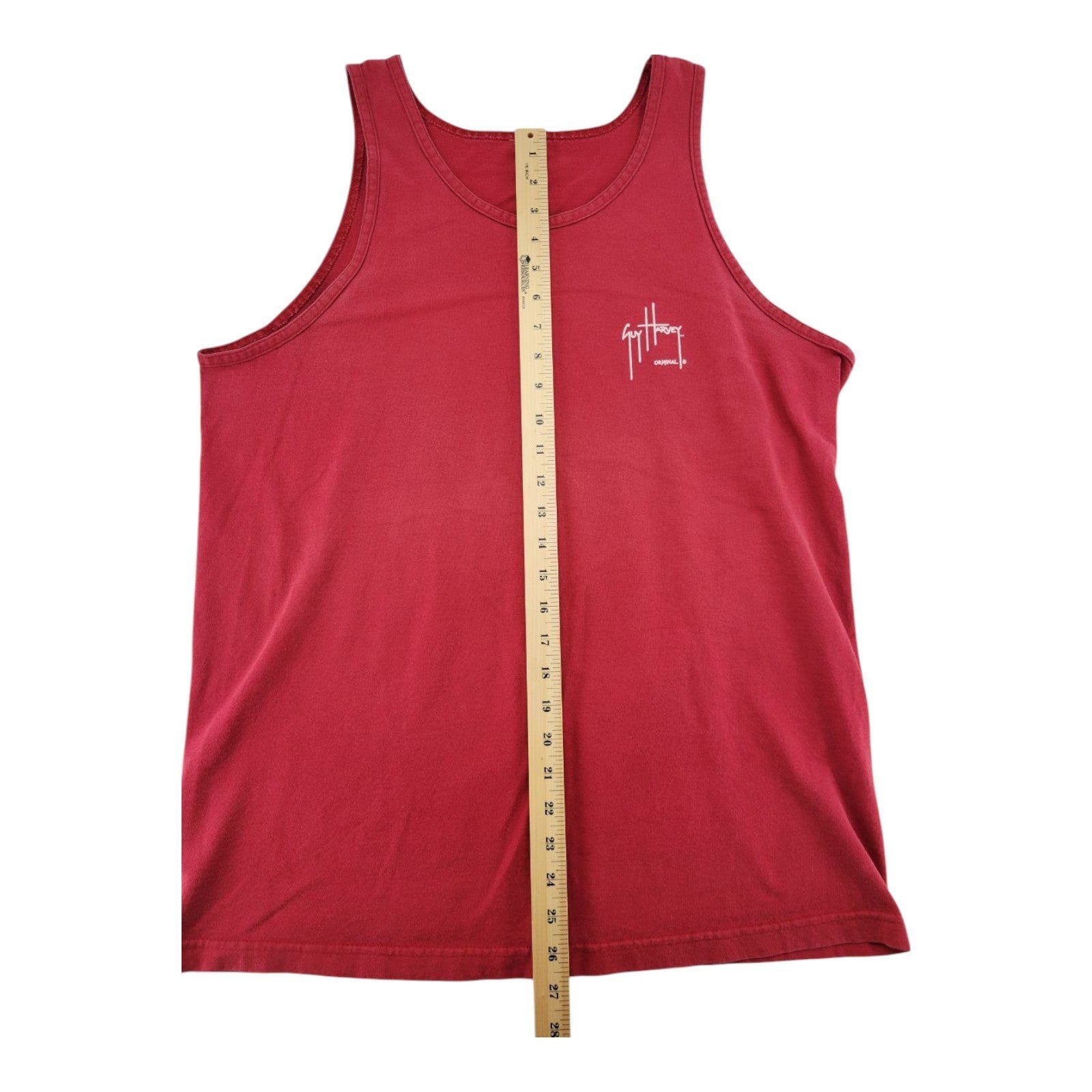 Guy Harvey Red Tank Top Size L Pirate Skull Sharks Graphic 2008