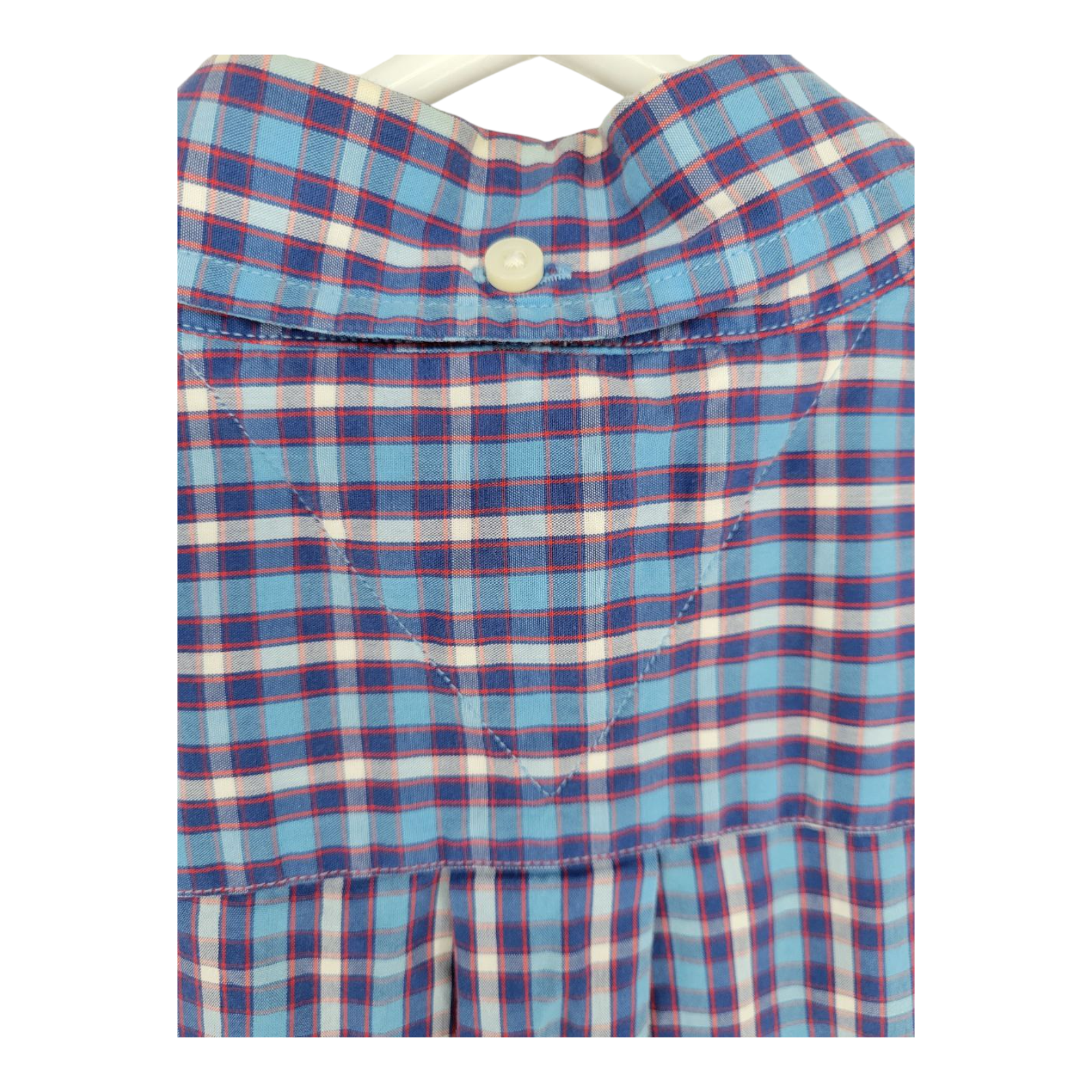 Tommy Hilfiger Shirt Mens Long Sleeve Blue Classic Plaid Button Size M