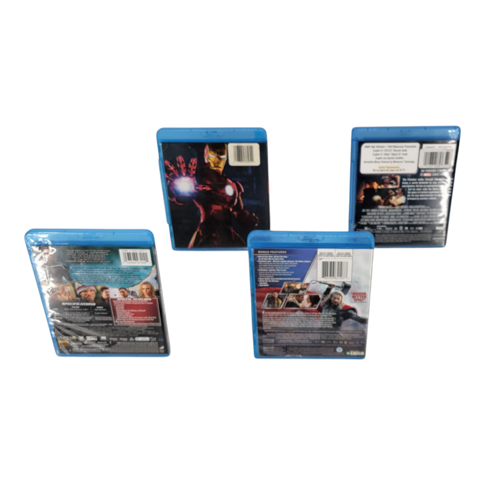 Marvel 4 Action Fantasy Blu Ray Movie Bundle - Iron Man Punisher Hancock Thor