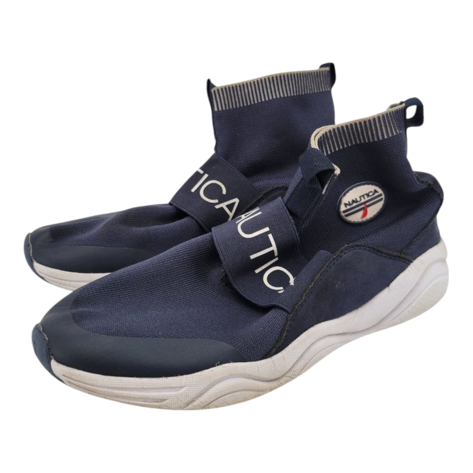 Nautica Unisex Kids Blue Sneakers High Top Sock Slip On Size 5