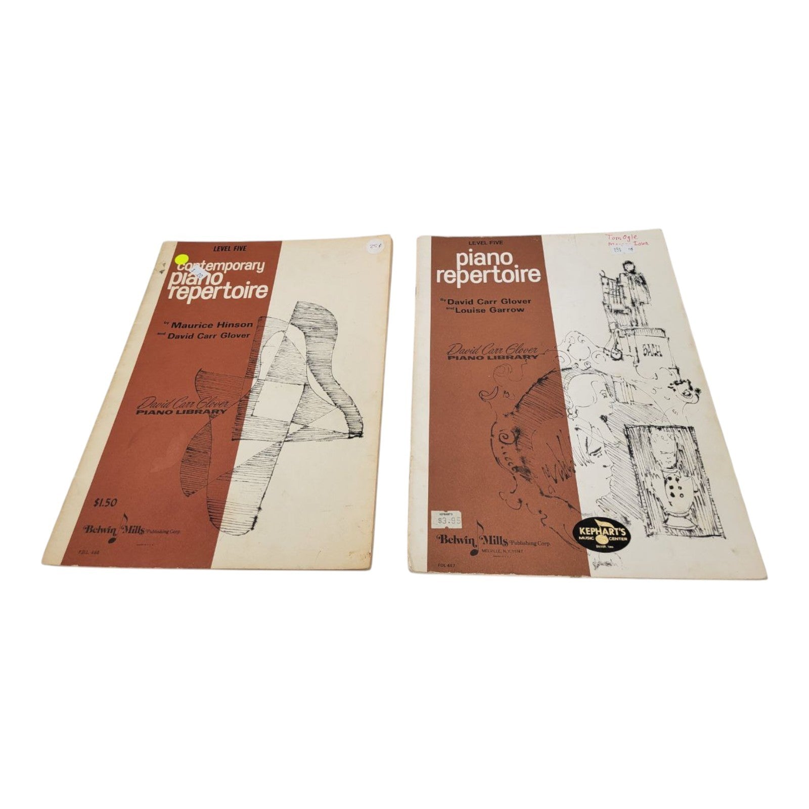 David Carr Glover Piano Repertoire Level Five Book Set 1971 Belwin Mills