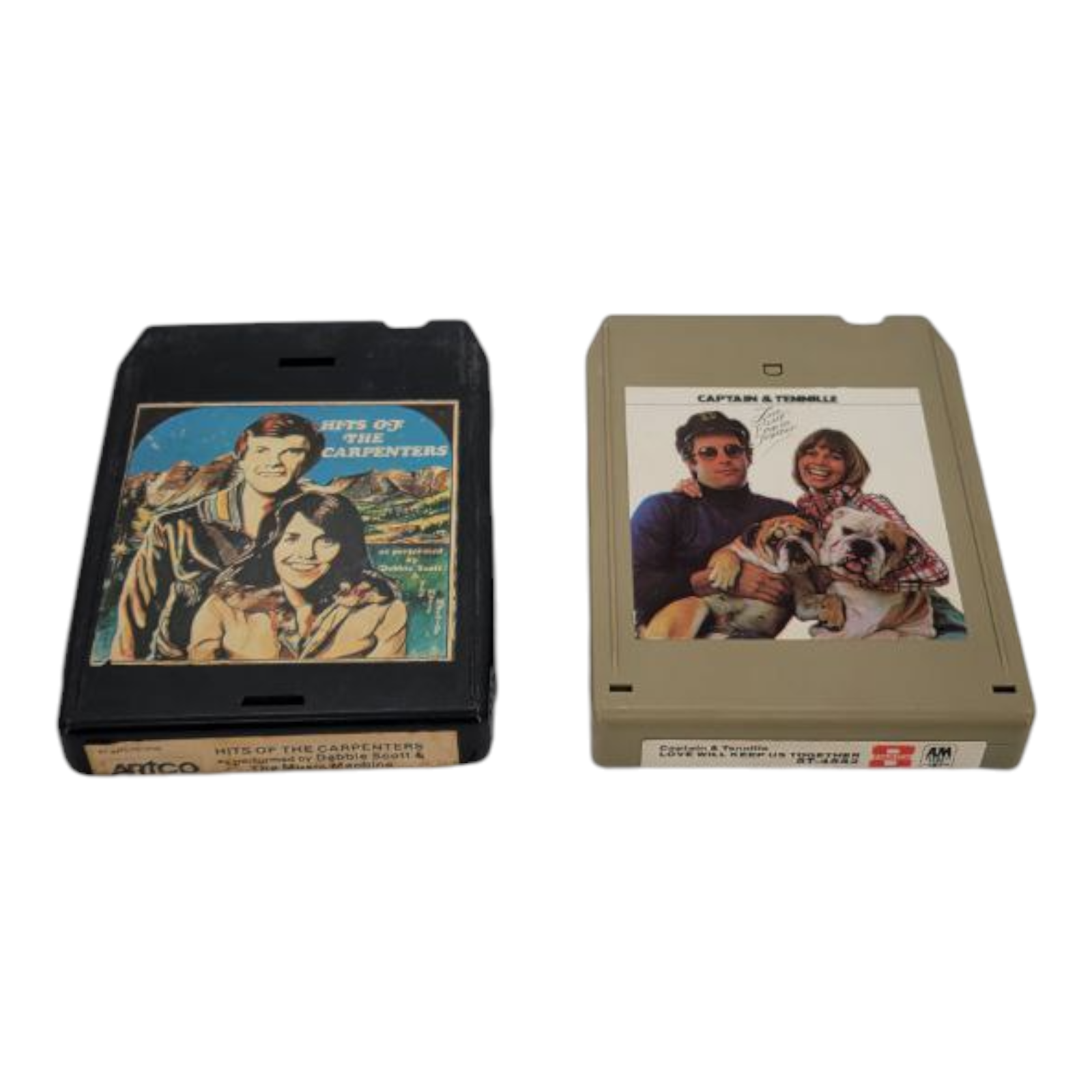 Hits of The Carpenters and Captain & Tennille 8-Track Tape Music Bundle
