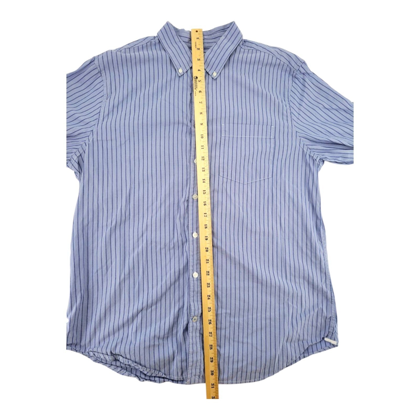 Gap Modern Oxford Blue Striped Shirt Mens Button Up Long Sleeve Size XL