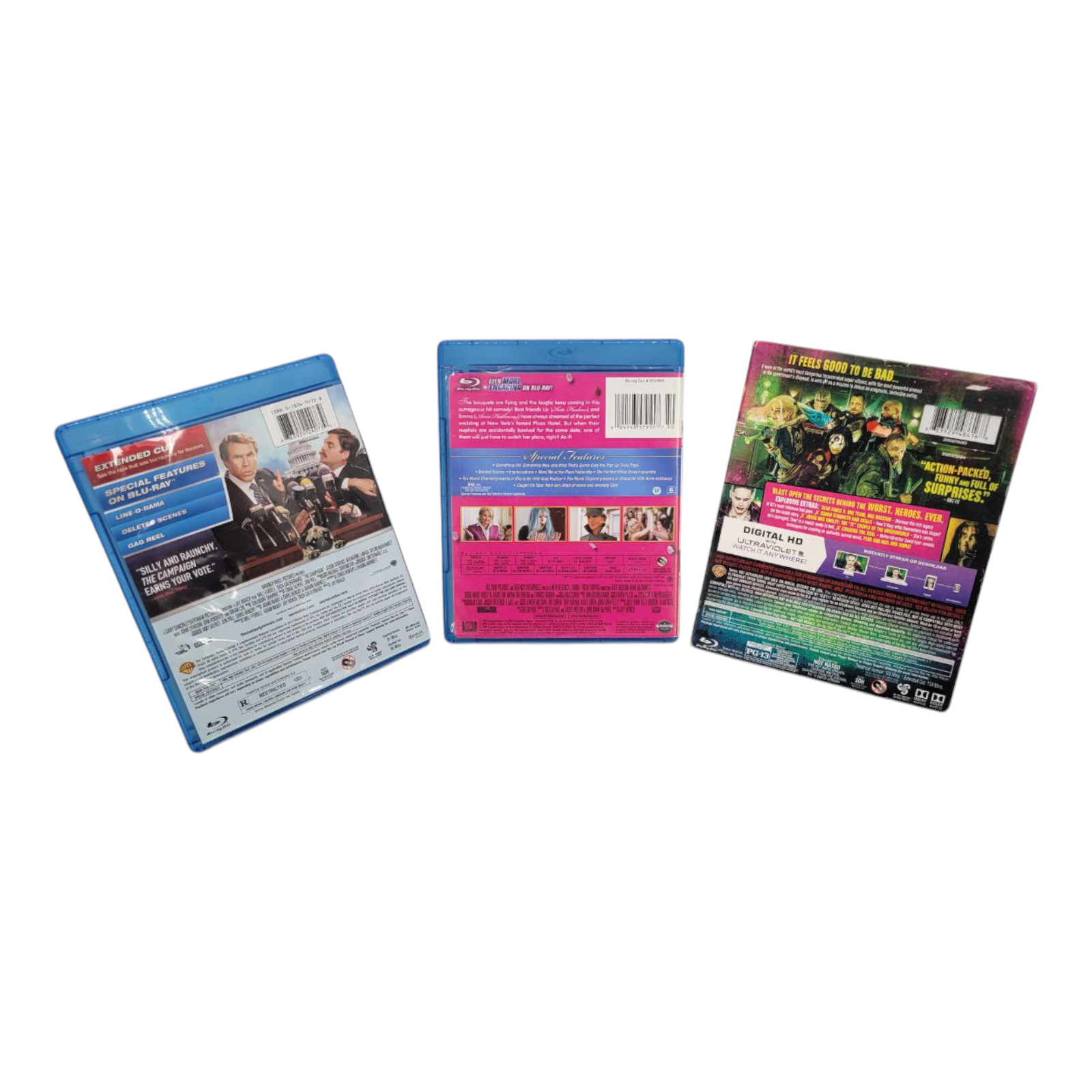 The Campaign Bride Wars and Suicide Squad 3 Blu Ray Bundle