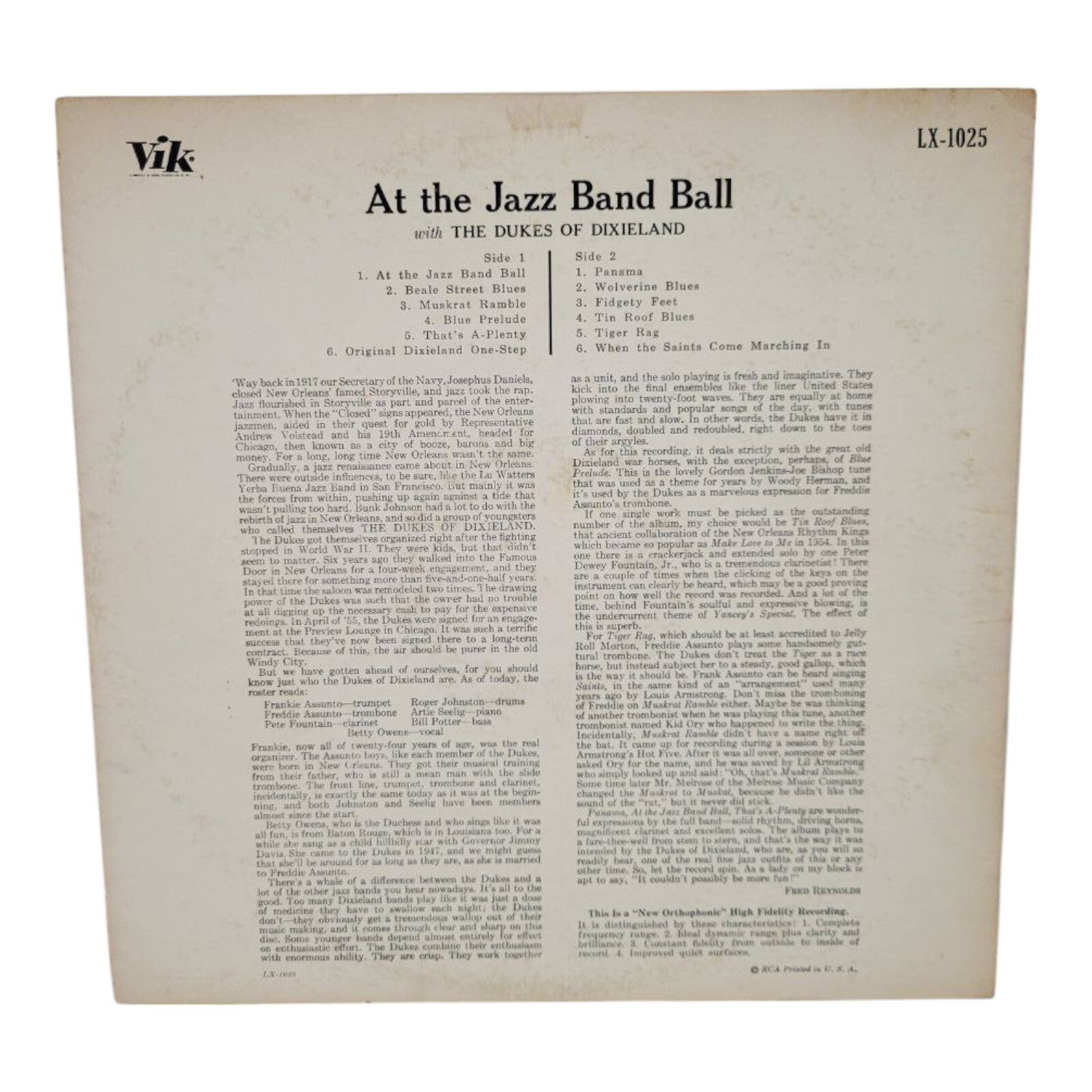 The Dukes of Dixieland Vinyl LP Bundle Audio Fidelity ST90254 Vik LX1025
