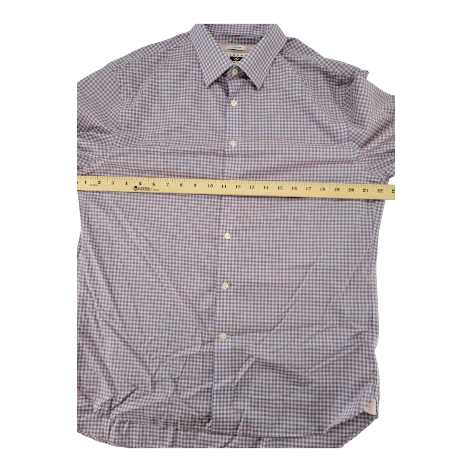 Joseph Abboud Men's Check Dress Shirt L Non-Iron Long Sleeve