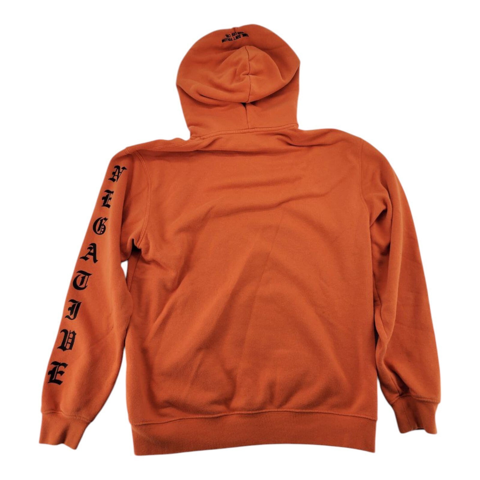 H&M Divided Orange Hoodie Positive Negative Graphic Sleeve Print Size M