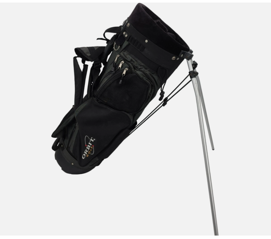Orbit Four Divider Black Golf Bag With Carrying Strap And Stand