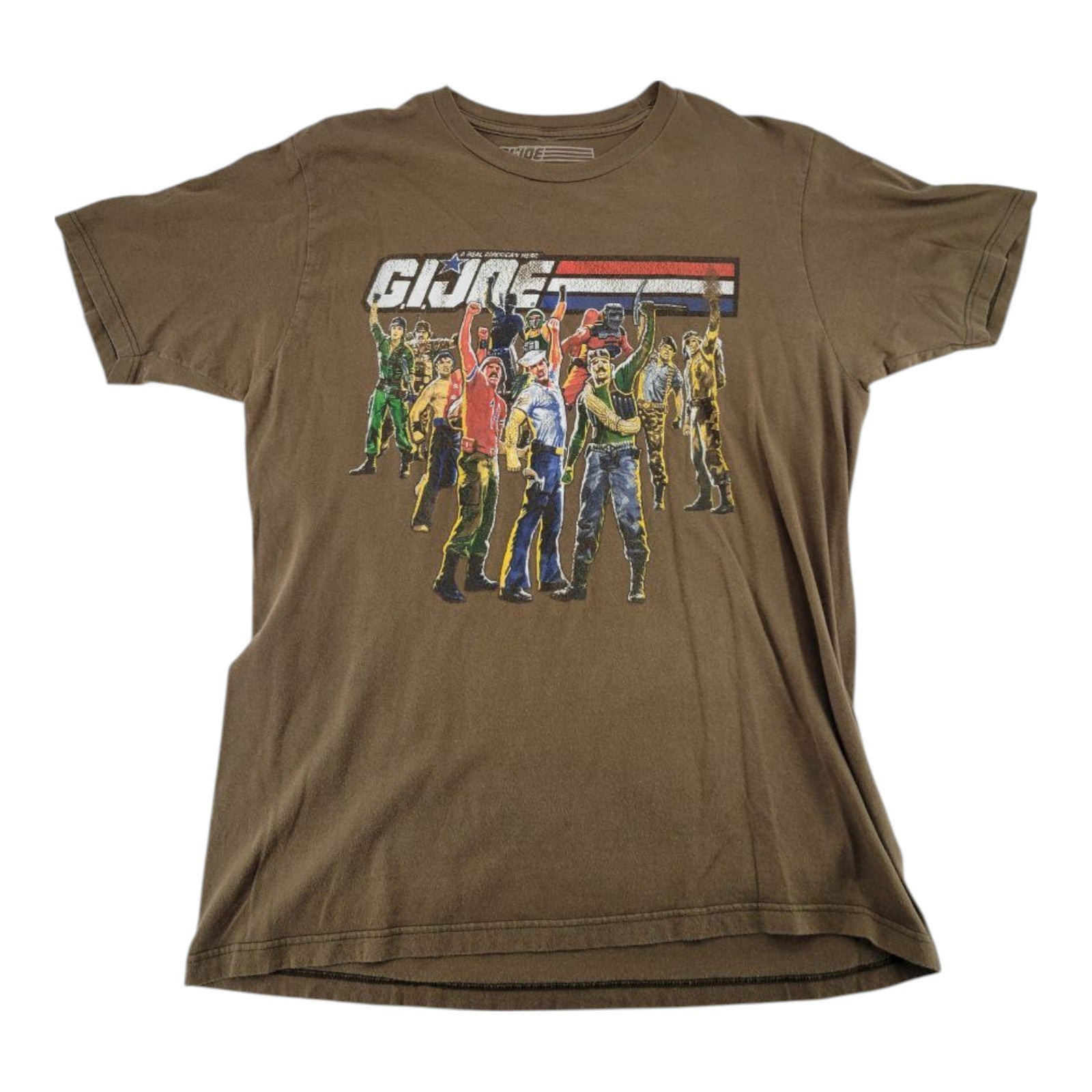 GI Joe 2009 A Real American Hero T-Shirt Support Troops Brown Hasbro L
