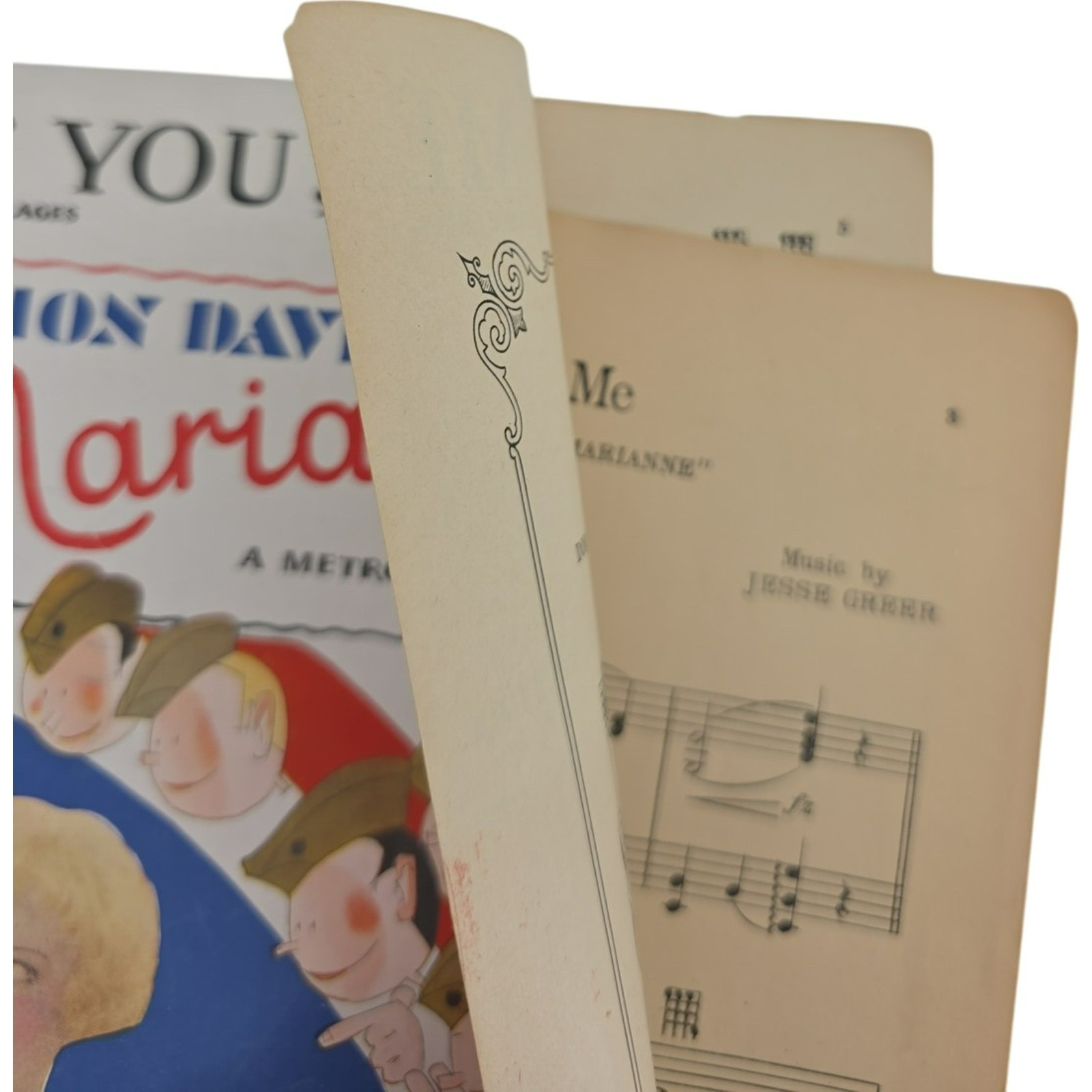 Vintage 1929 Sheet Music (Just You, Just Me) Marion Davies In Marianne