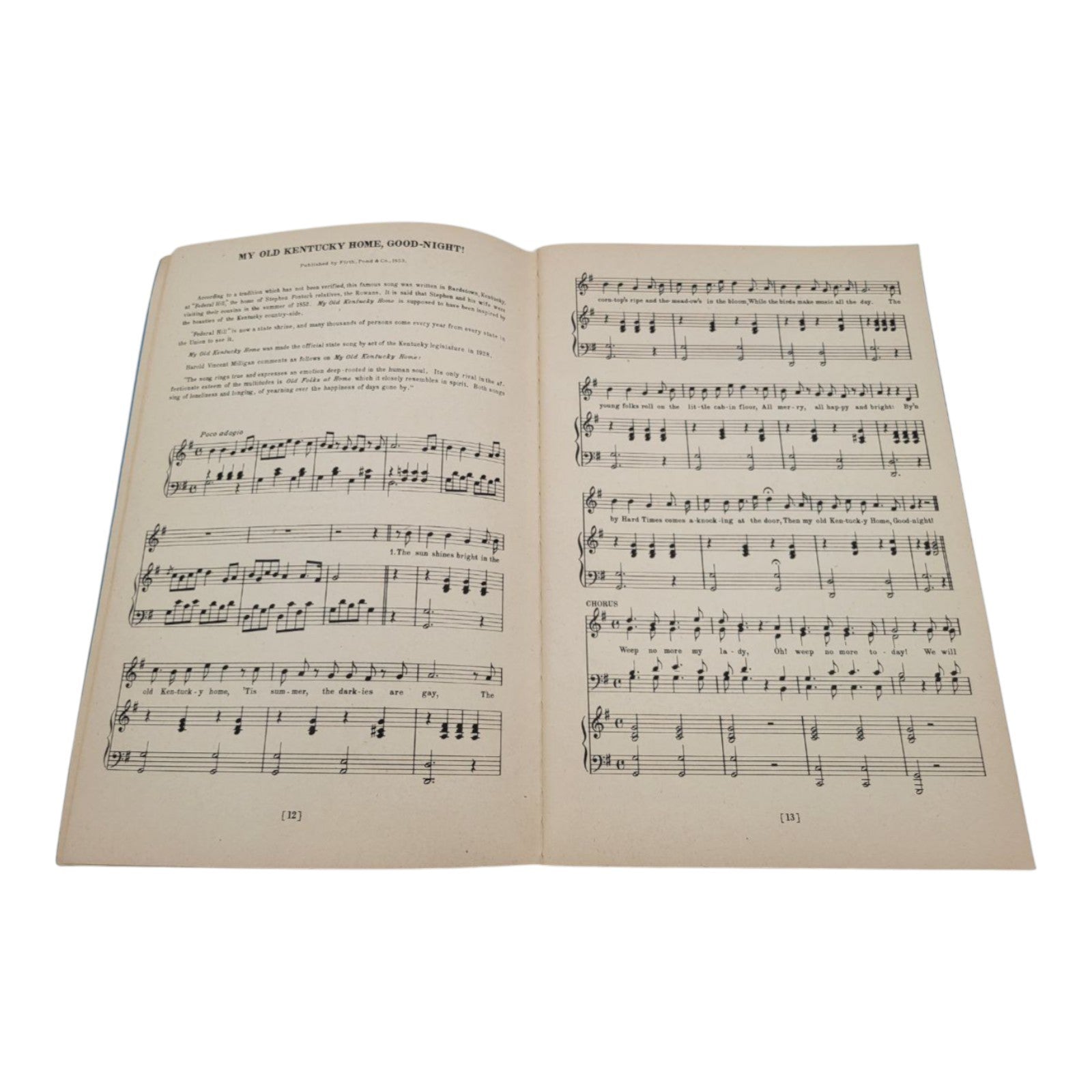 Vintage 1942 Songs of Stephen Foster Songbook Univ of Pittsburgh Press