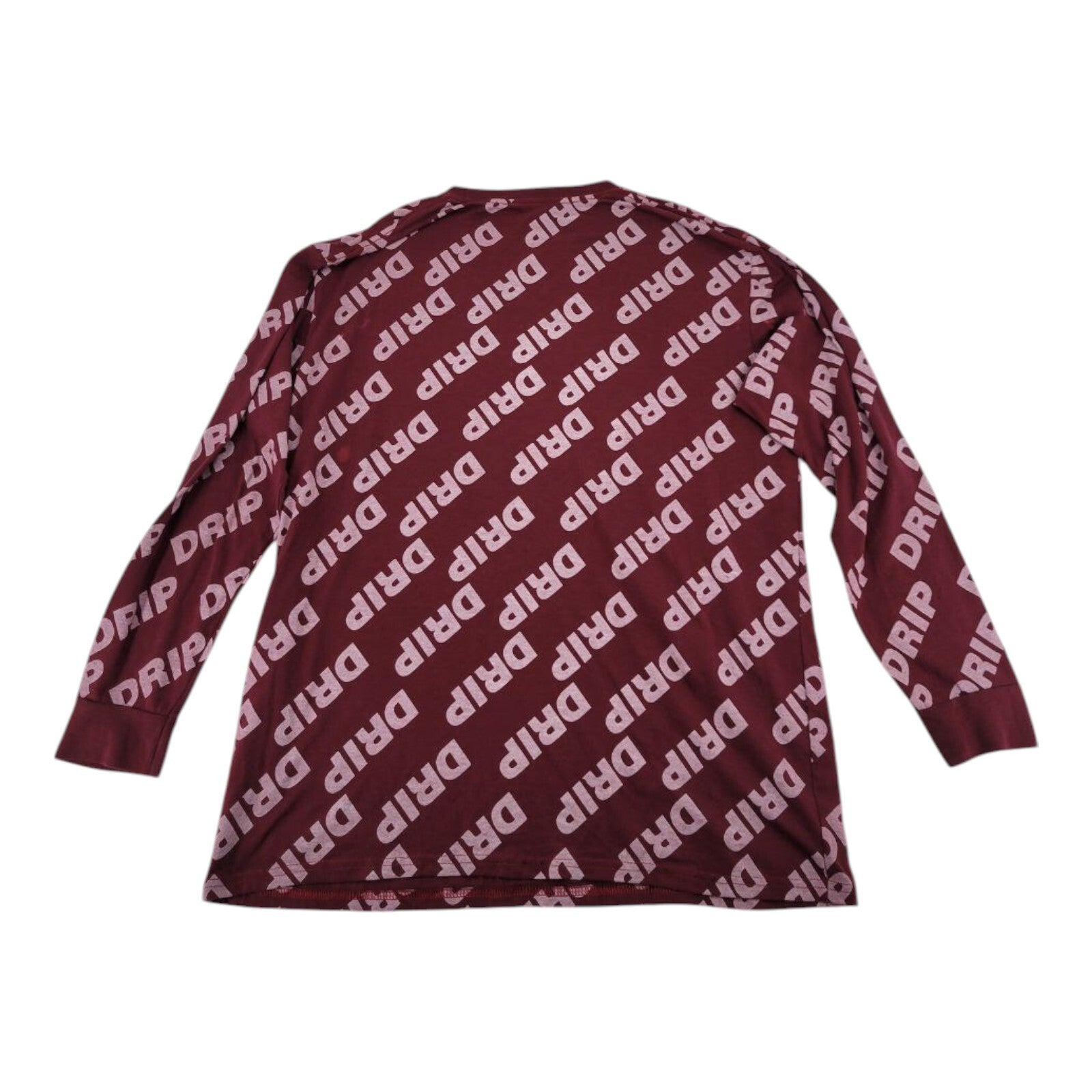 Launder Apparel Drip All Over Print Long Sleeve Shirt Maroon Size XL