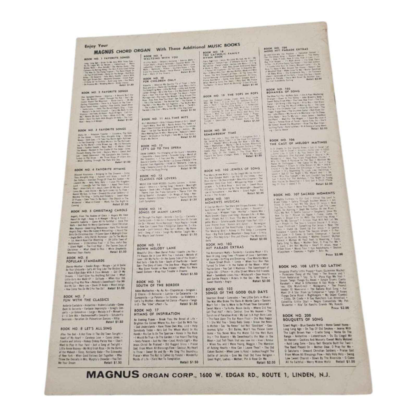 Let’s All Sing! Book No. 8 with the Magnus Chord Organ Songbook