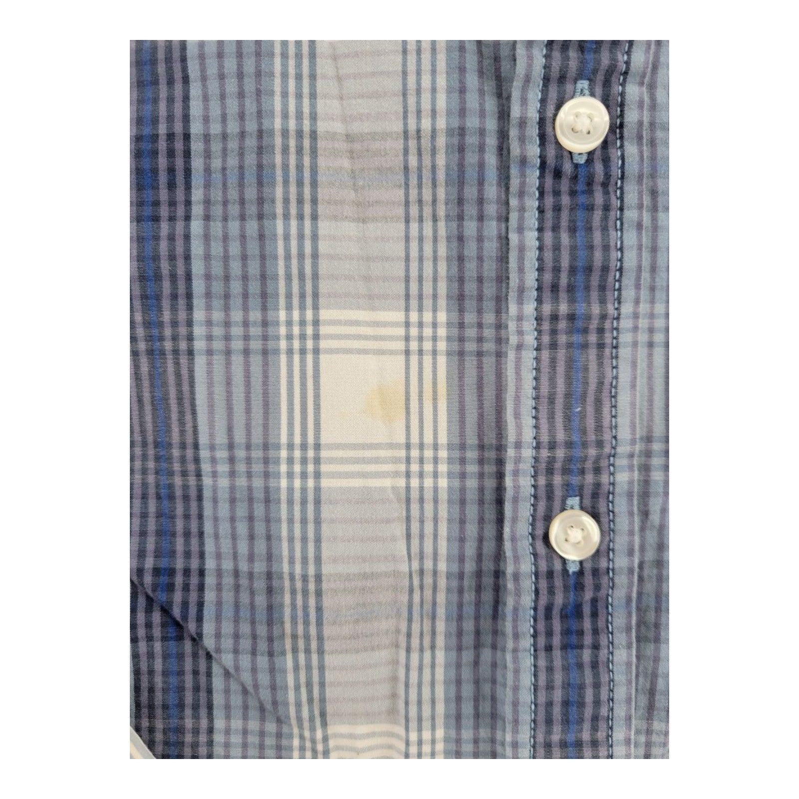 Sonoma Life Style Blue Plaid Button-Up Shirt Long Sleeve Men's Size Small