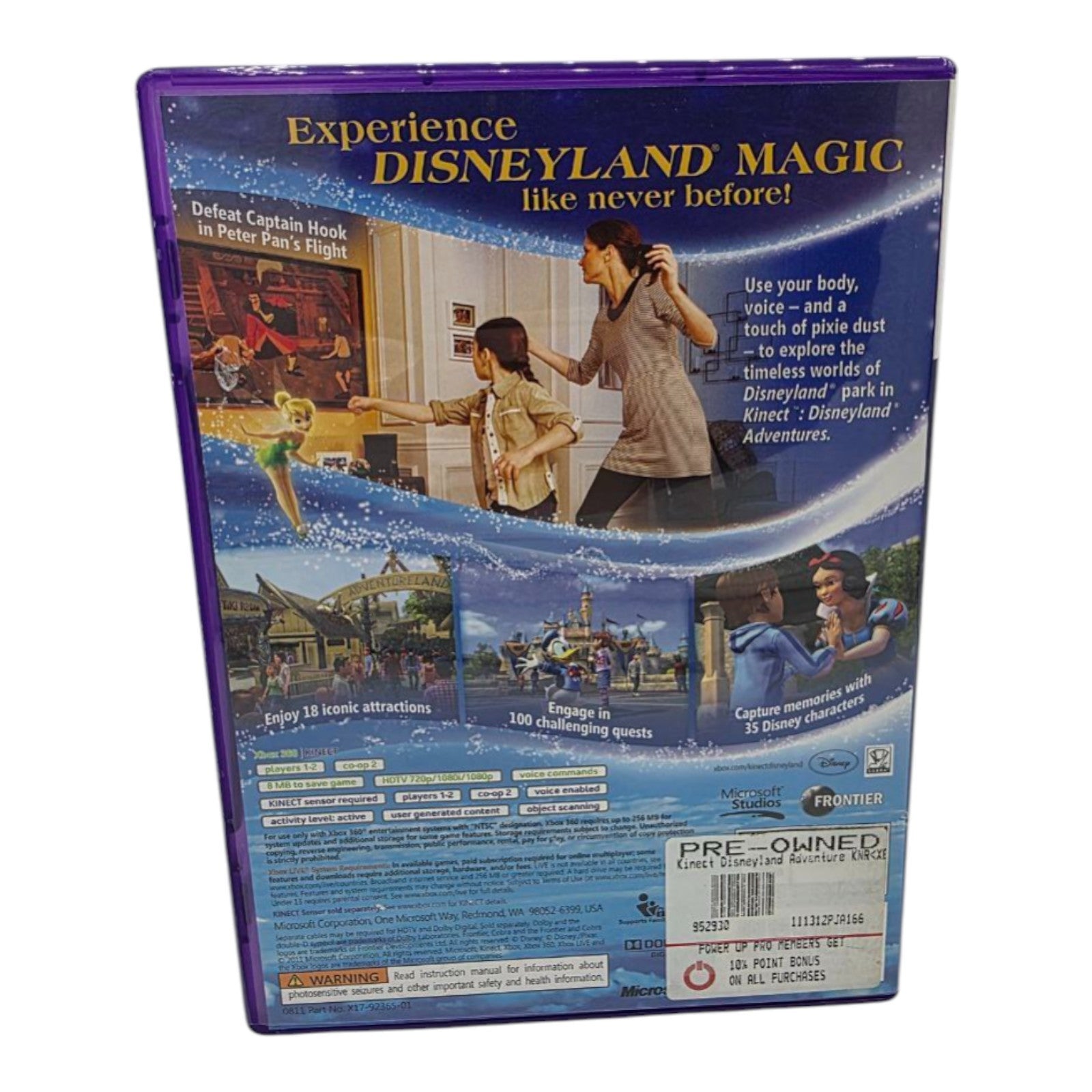 Kinect Disneyland Adventures Xbox 360 Complete with Manual Tested 2011