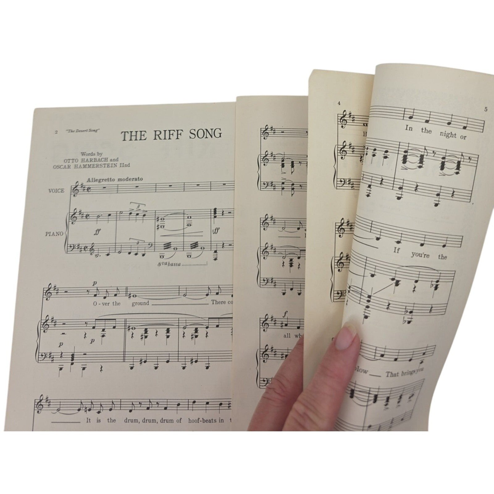 1926 The Riff Song Sheet Music by Romberg Harbach & Hammerstein The Desert Song