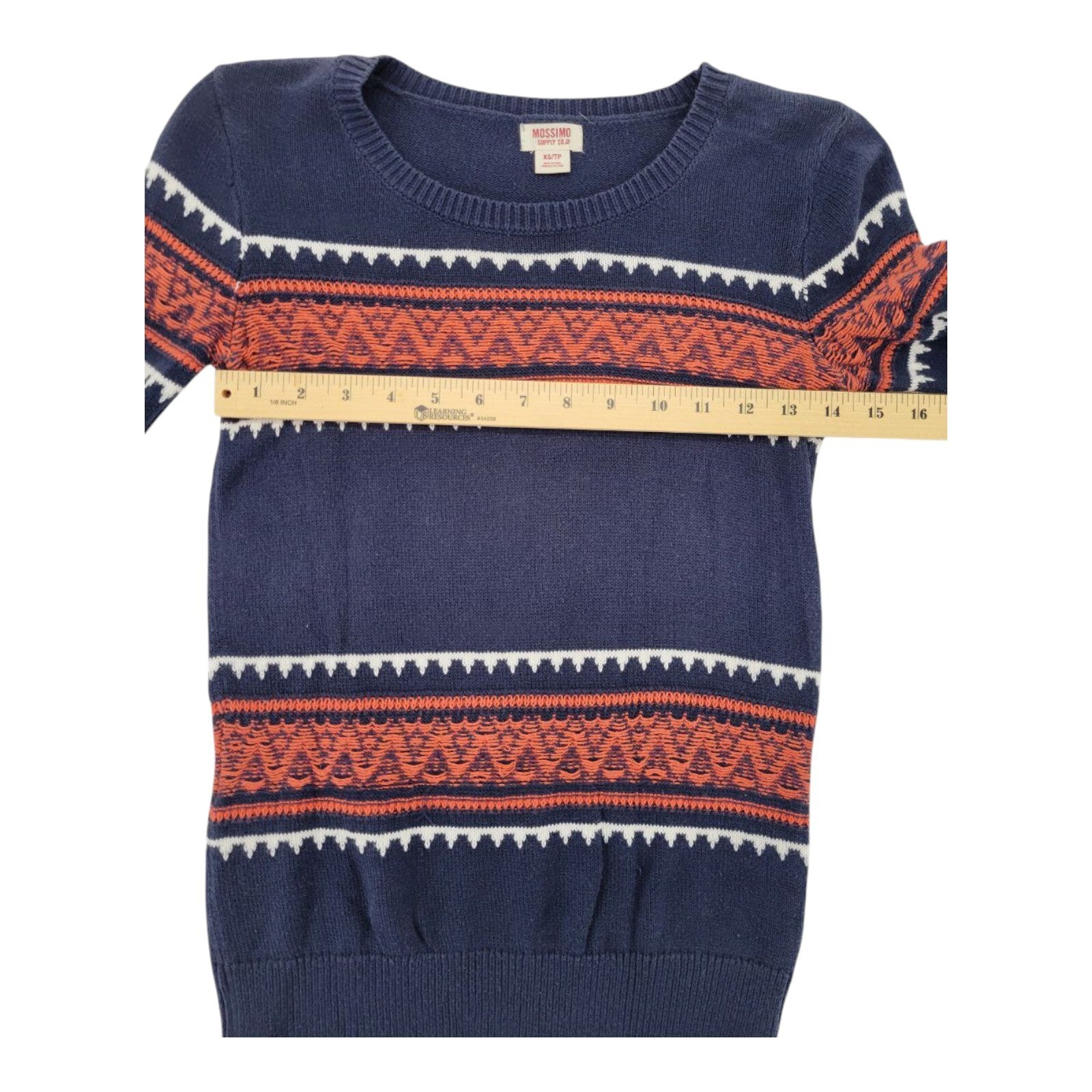 Mossimo Supply Co. Black and Orange Striped Pullover Sweater Ladies Size XS