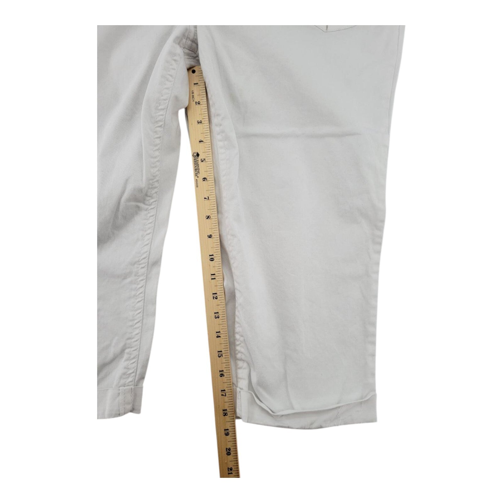 Faded Glory Womens White Capri Pants Studded Pockets Stretch Size 20W