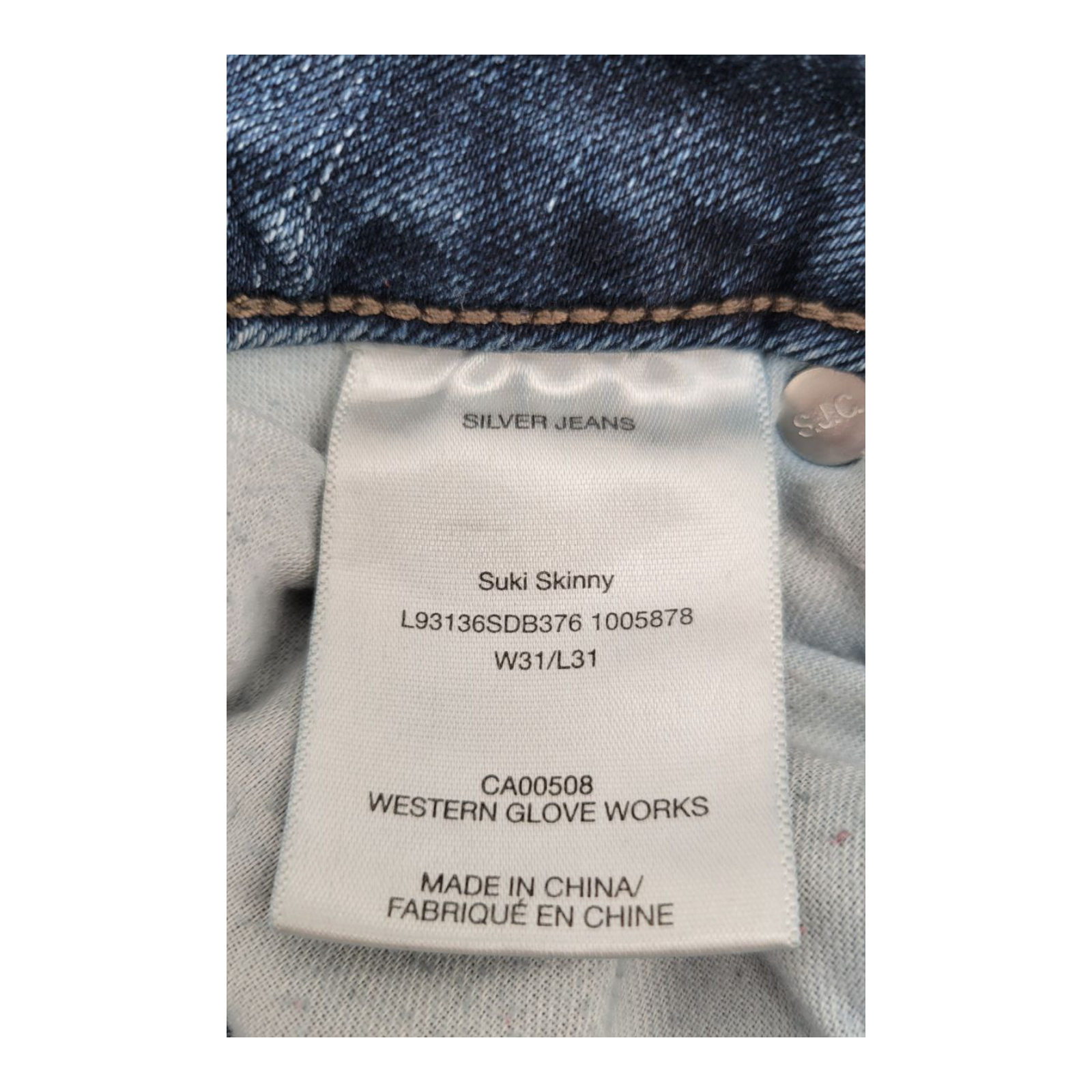 Silver Jeans Co Mens 31/31 Suki Skinny Blue Jeans Medium Wash Stretch Denim