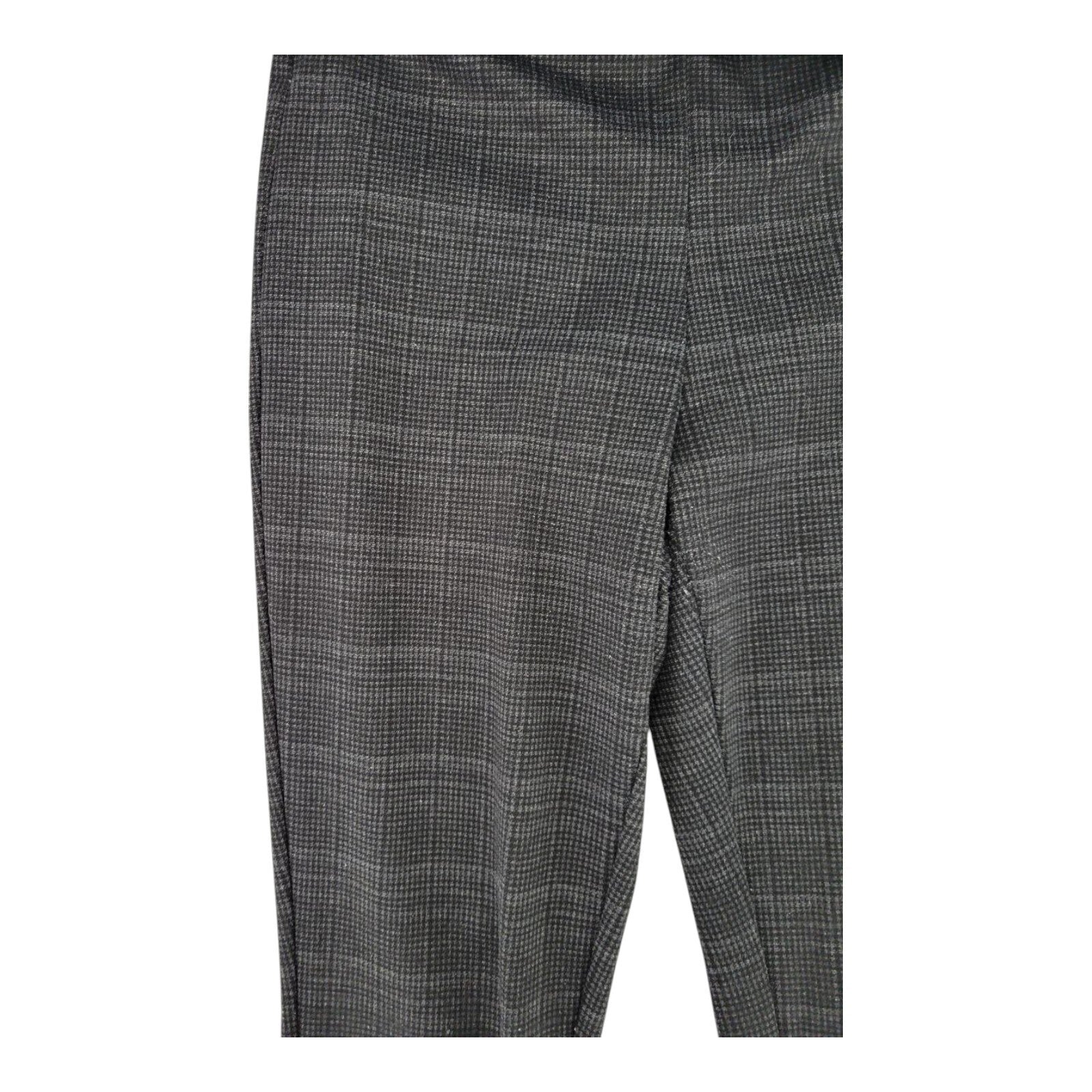 Harvé Benard Womens Gray Plaid Tapered Leg Pull On Pants Size S