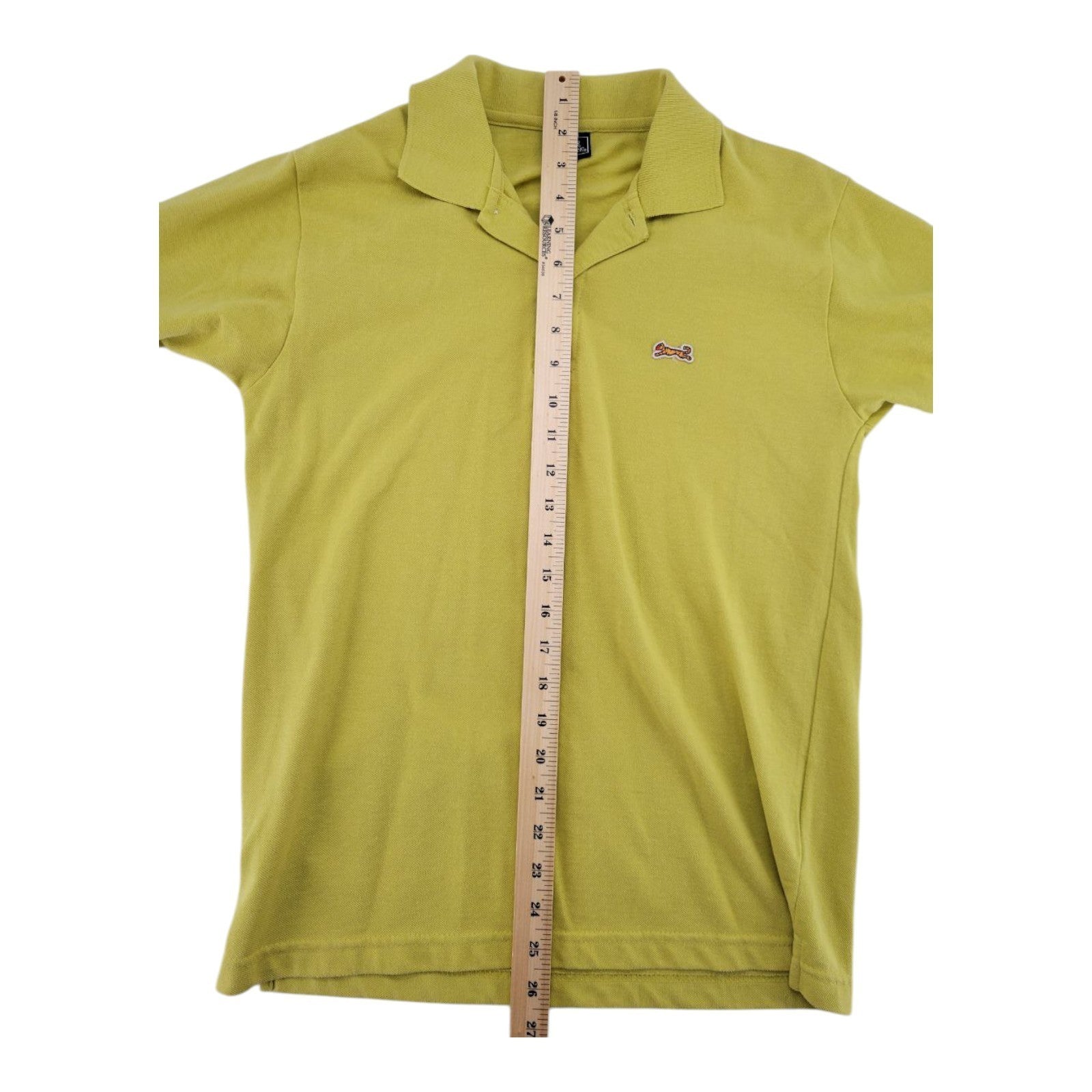 Le Tigre The Classic Mens Yellow Polo Shirt Cotton Short Sleeve Size M