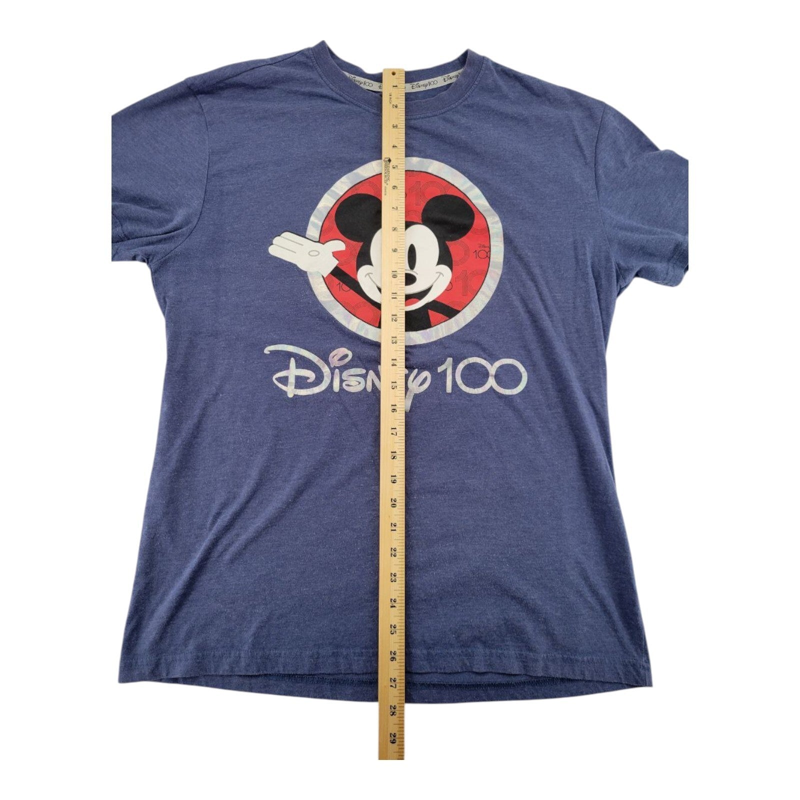 Disney 100 Years of Wonder Mickey Mouse T-Shirt Blue Graphic Tee Size L