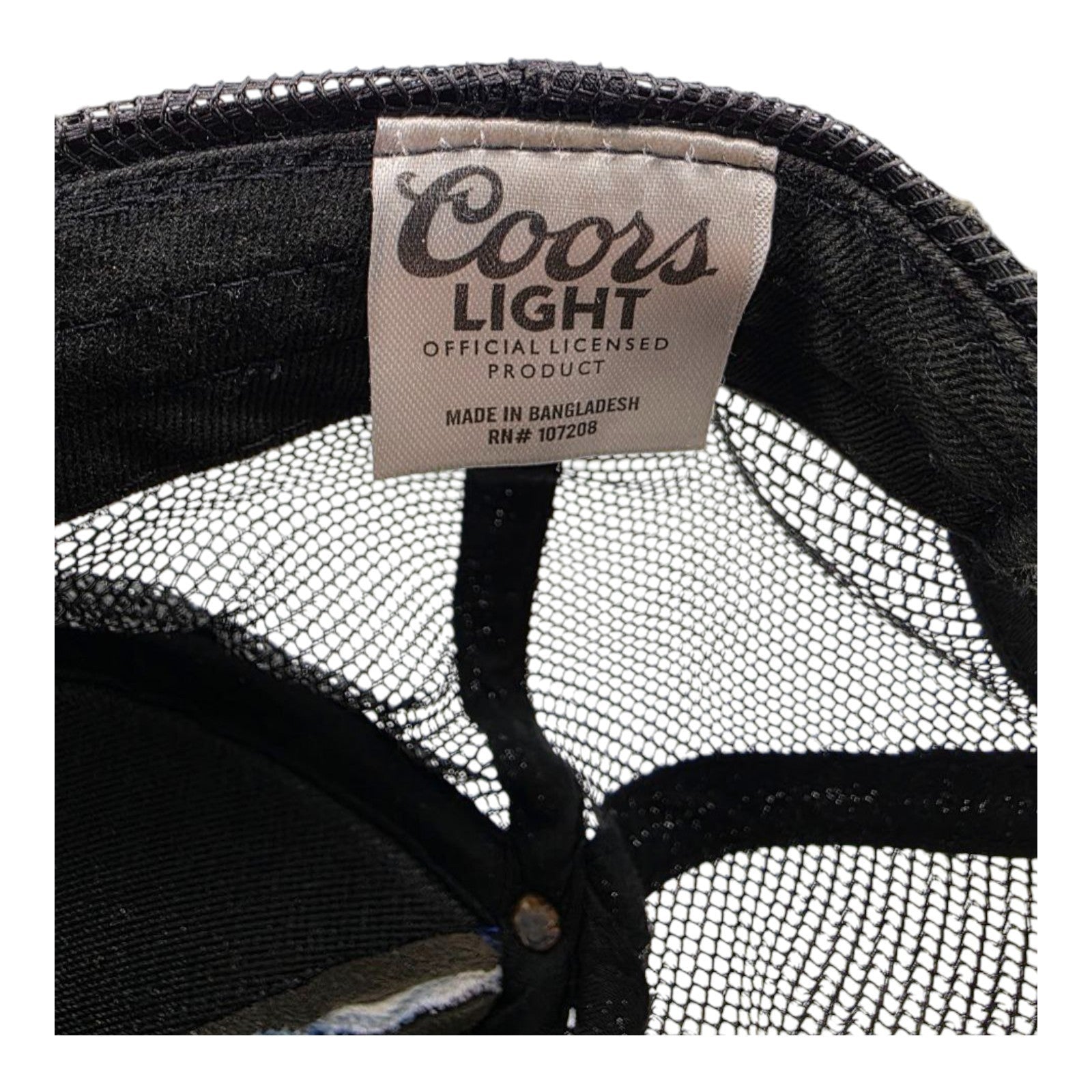 Coors Light USA Flag Stars Stripes Mesh Trucker Hat Black Snapback H3 Headwear