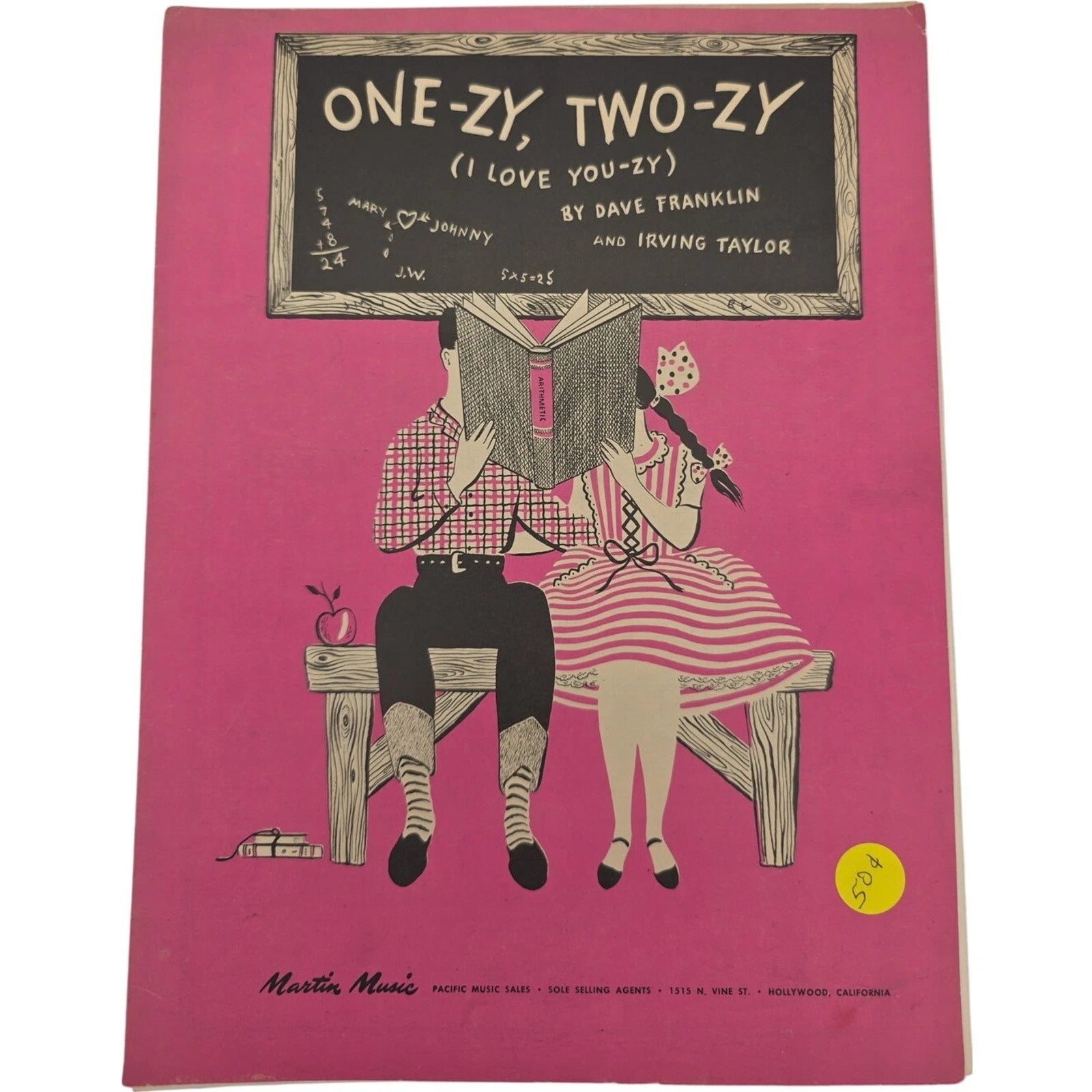 One-zy, Two-zy (I Love You-zy) Dave Franklin 1946 Vintage Sheet Music