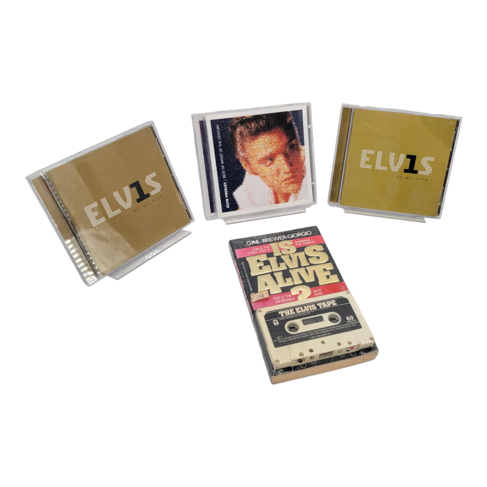 Elvis Presley Vintage Book Cassette and CD Bundle