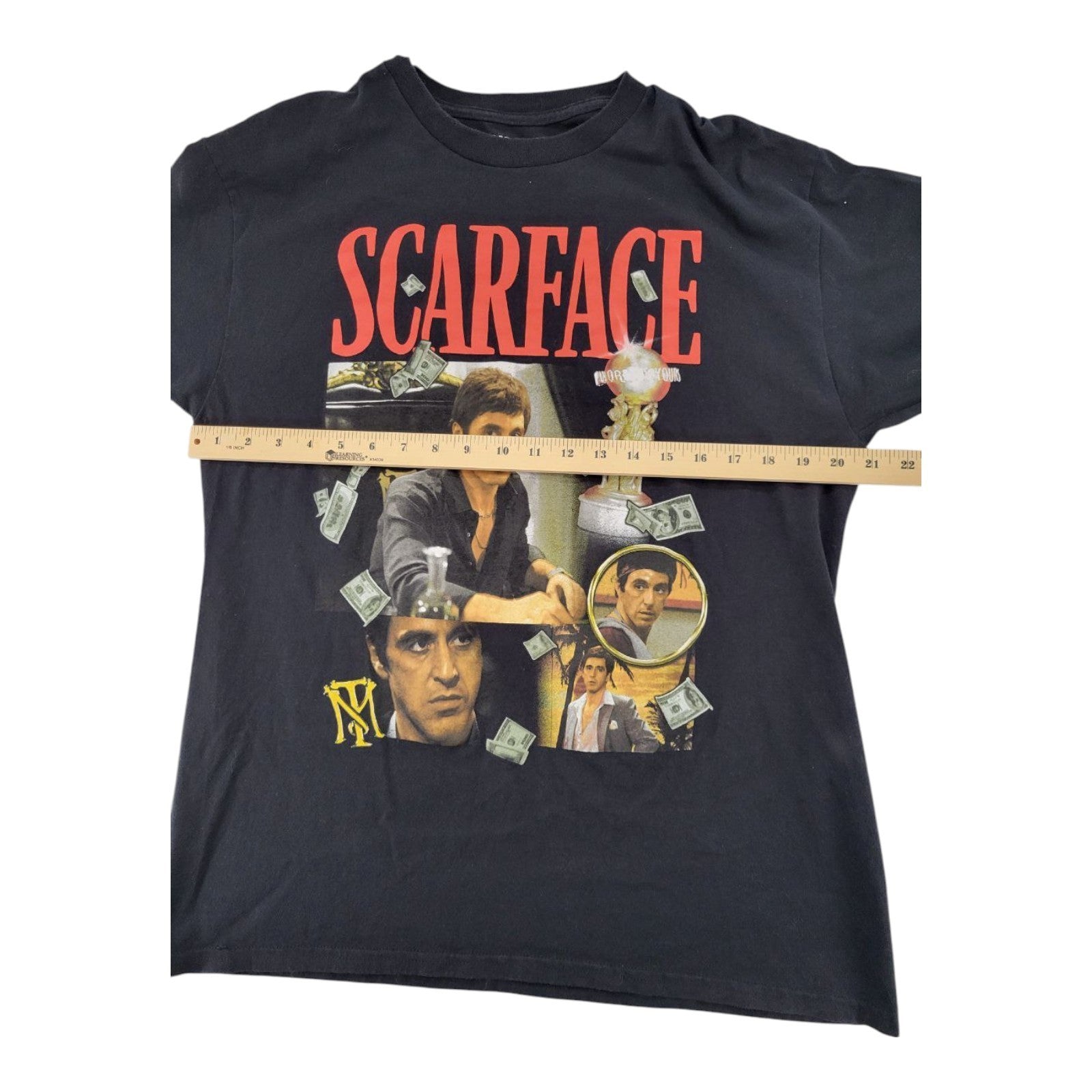 Scarface Graphic T-Shirt Size L Black Cotton Hybrid Apparel Movie Tee