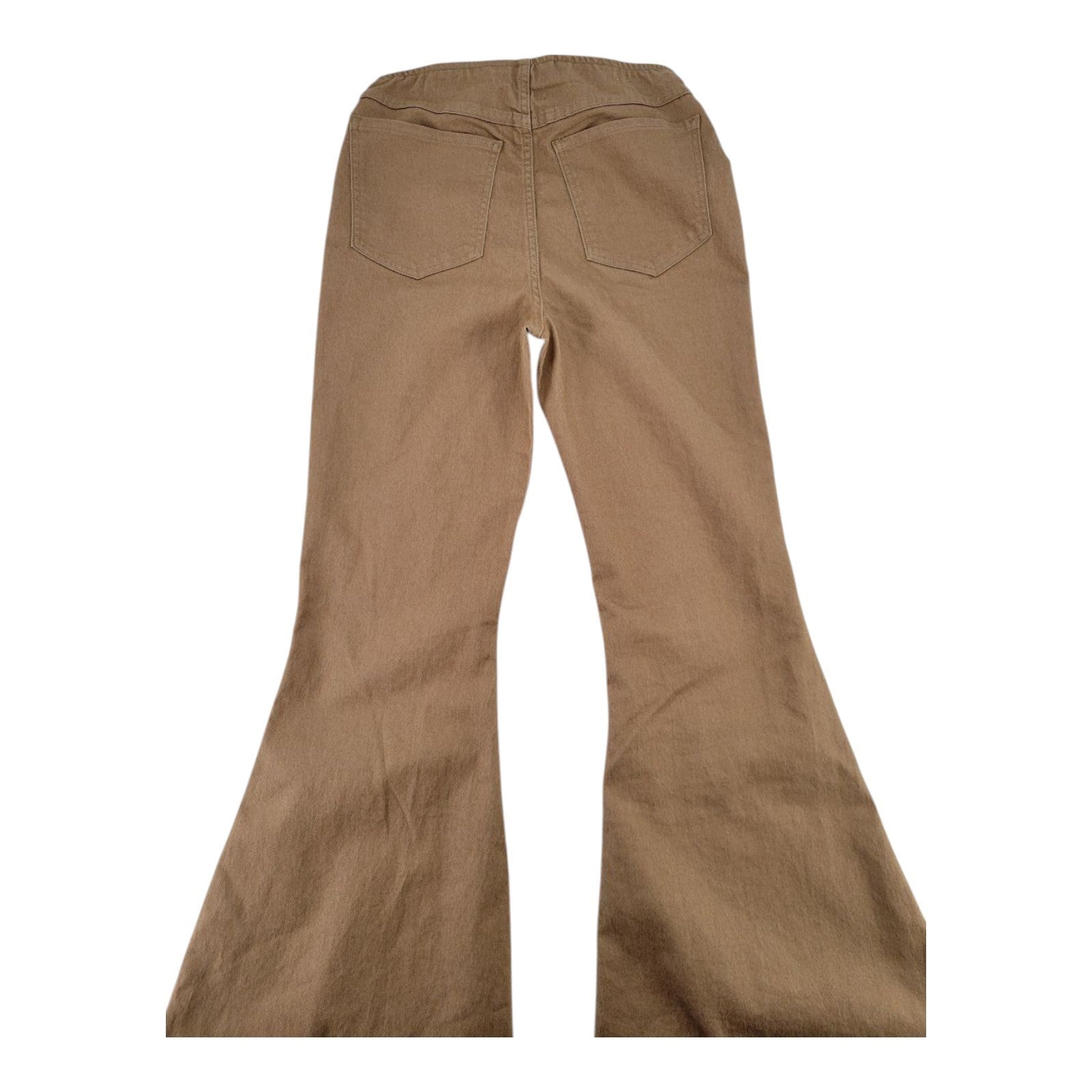 Forever 21 Premium Womens Brown Elastic Hight Waist Bell Bottom Pull On Pants M