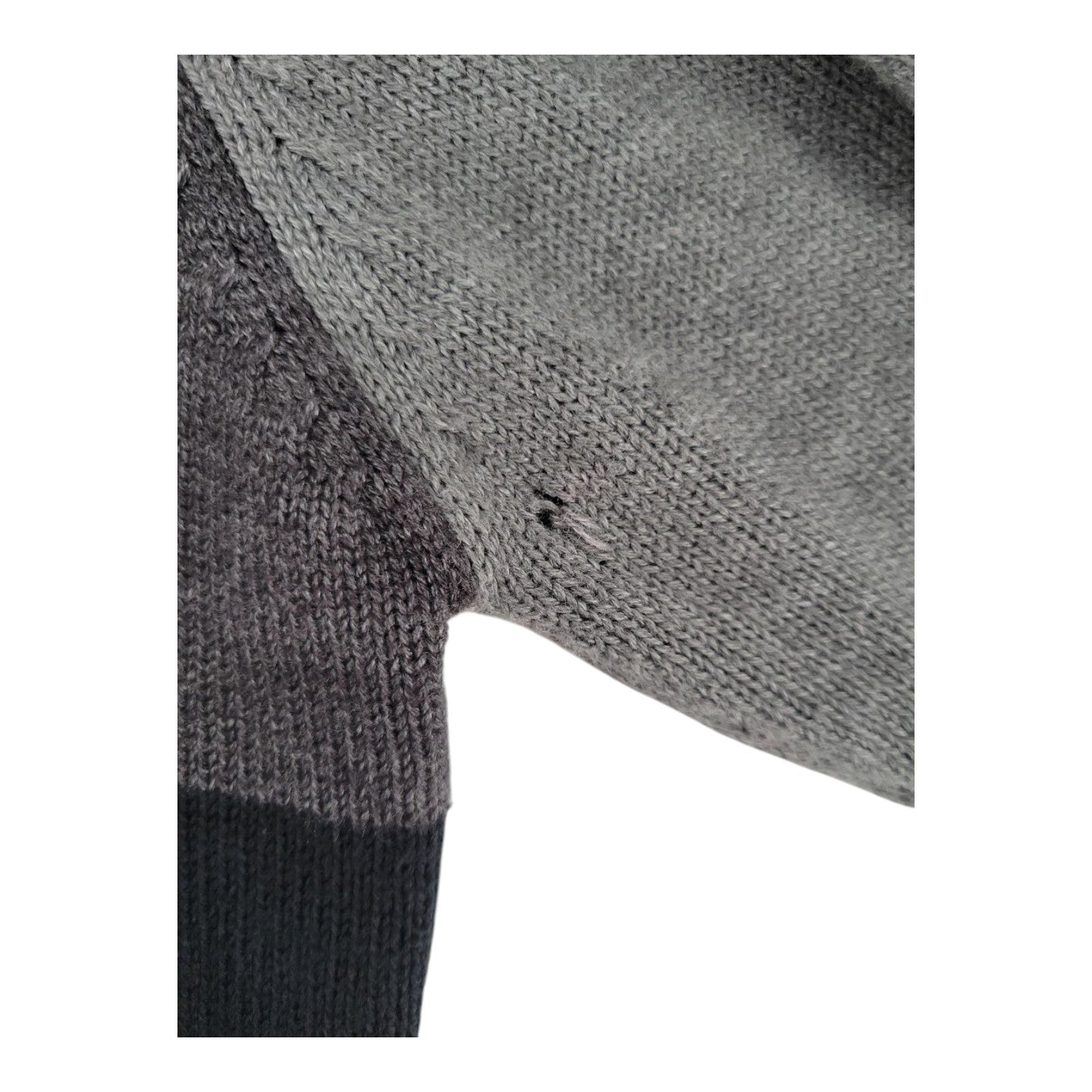 Oscar de la Renta Color Block Knit Sweater Gray Black Crewneck Pullover XL